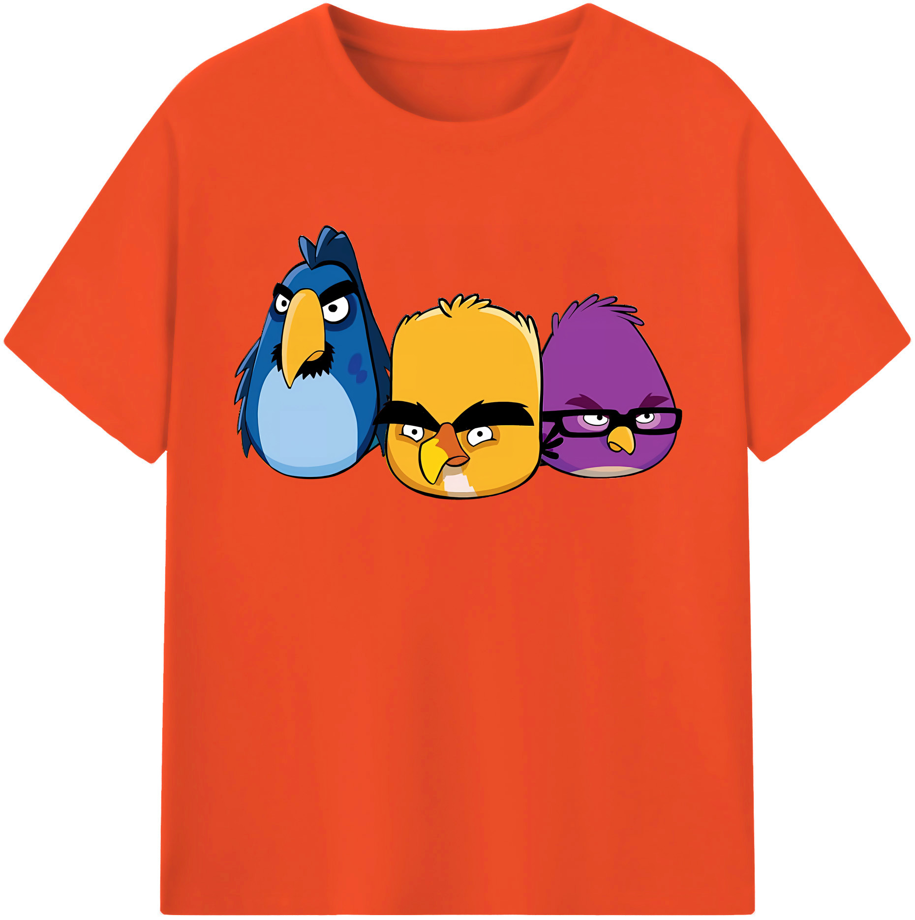 （画像用） Angry Birds アングリーバード 綿100％半袖Tシャツ（フロントプリント）