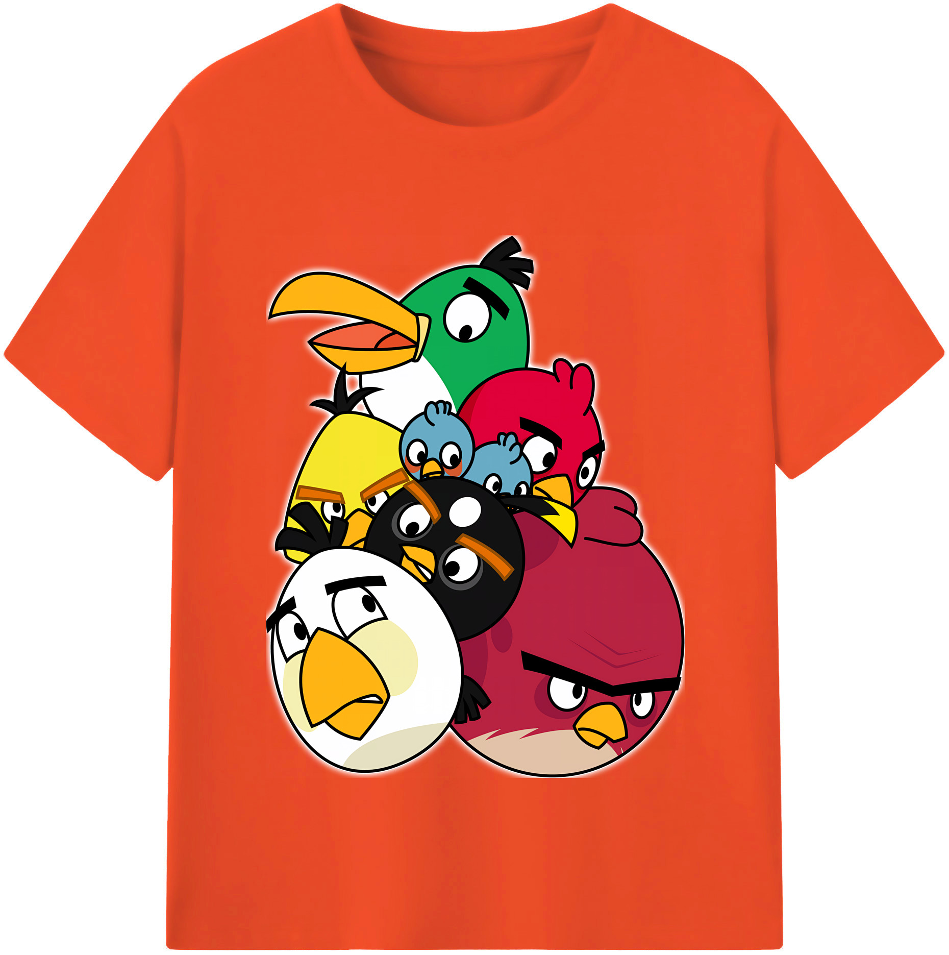 （画像用） Angry Birds アングリーバード 綿100％半袖Tシャツ（フロントプリント）