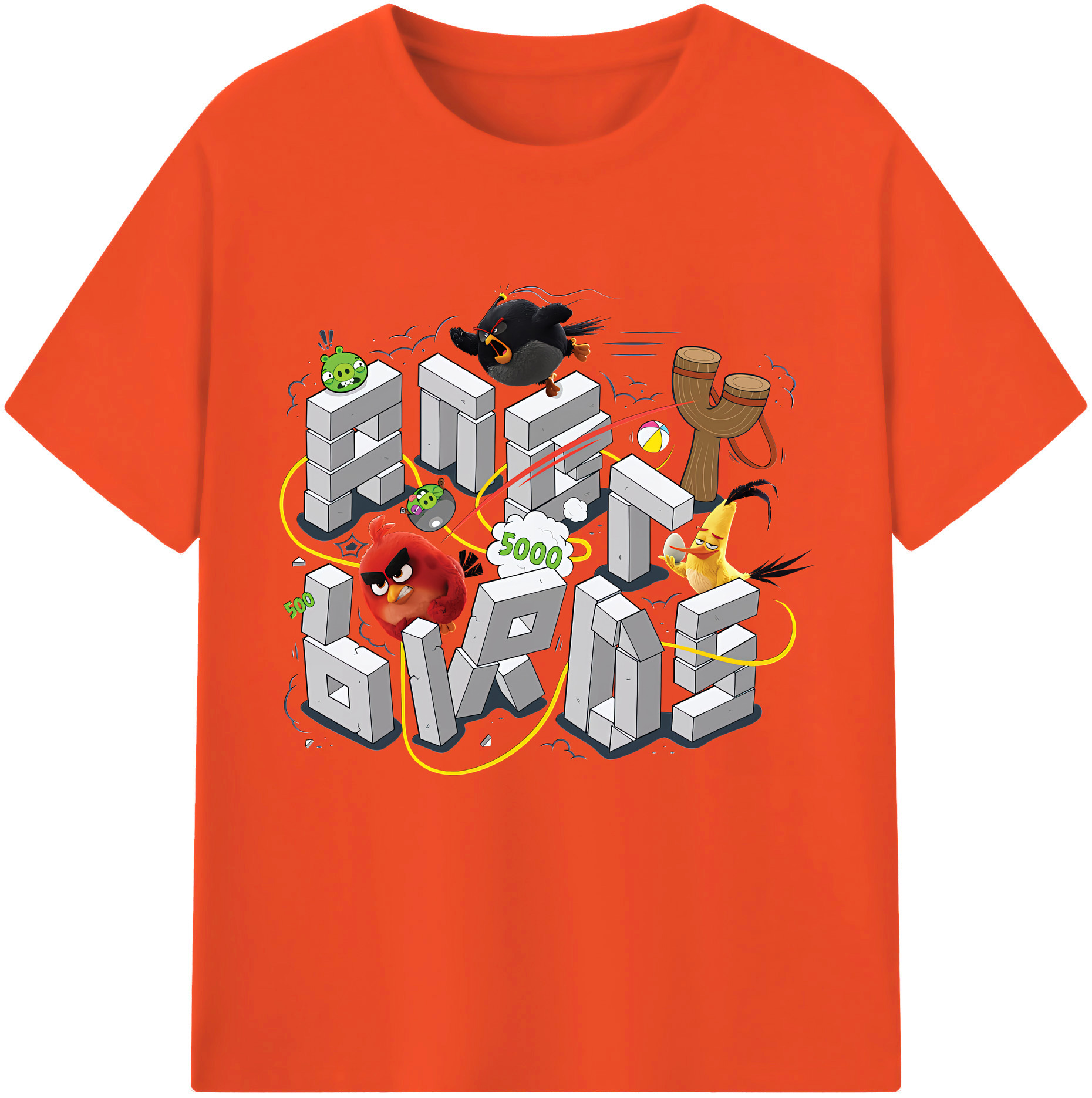 （画像用） Angry Birds アングリーバード 綿100％半袖Tシャツ（フロントプリント）