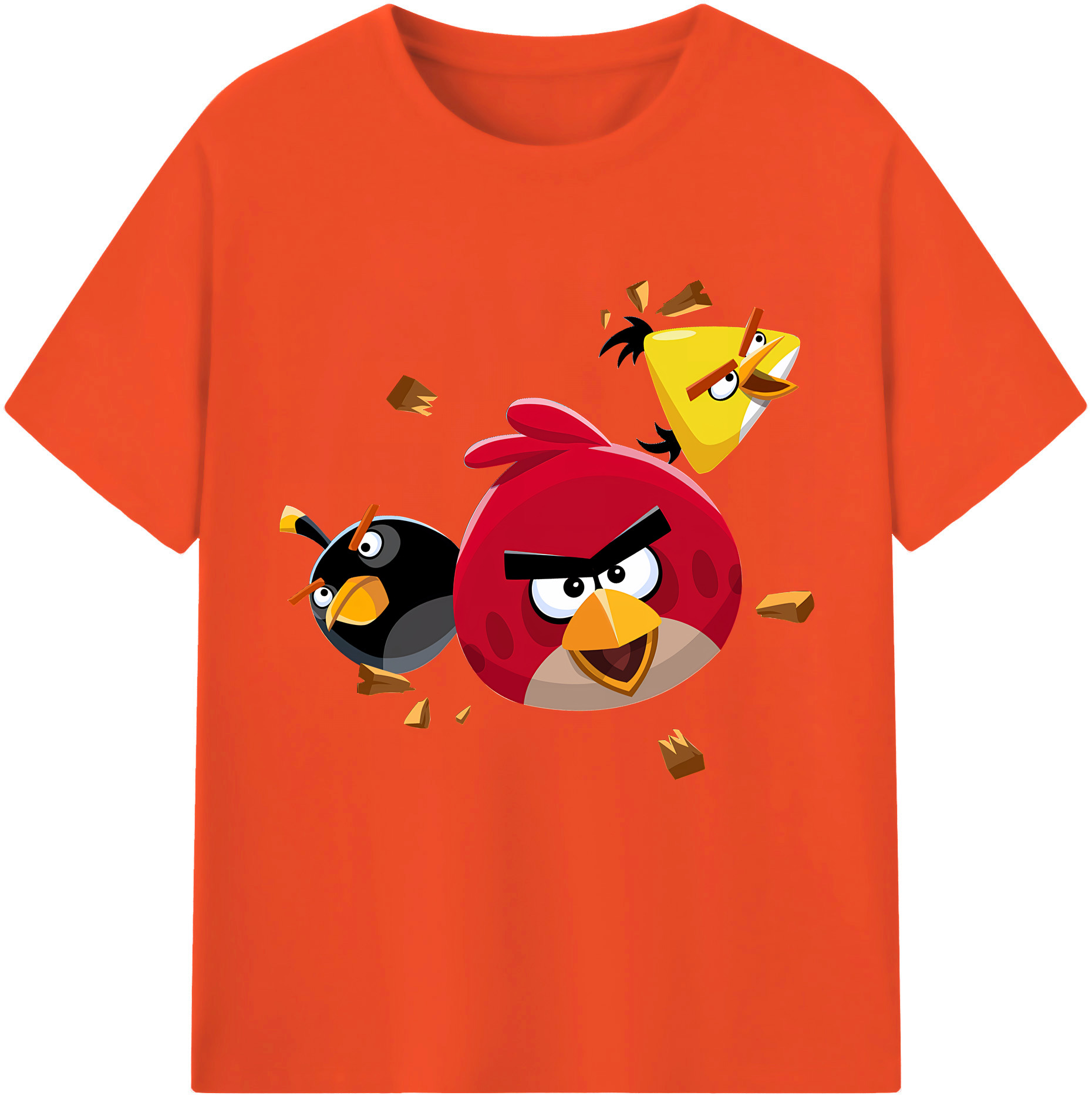 （画像用） Angry Birds アングリーバード 綿100％半袖Tシャツ（フロントプリント）