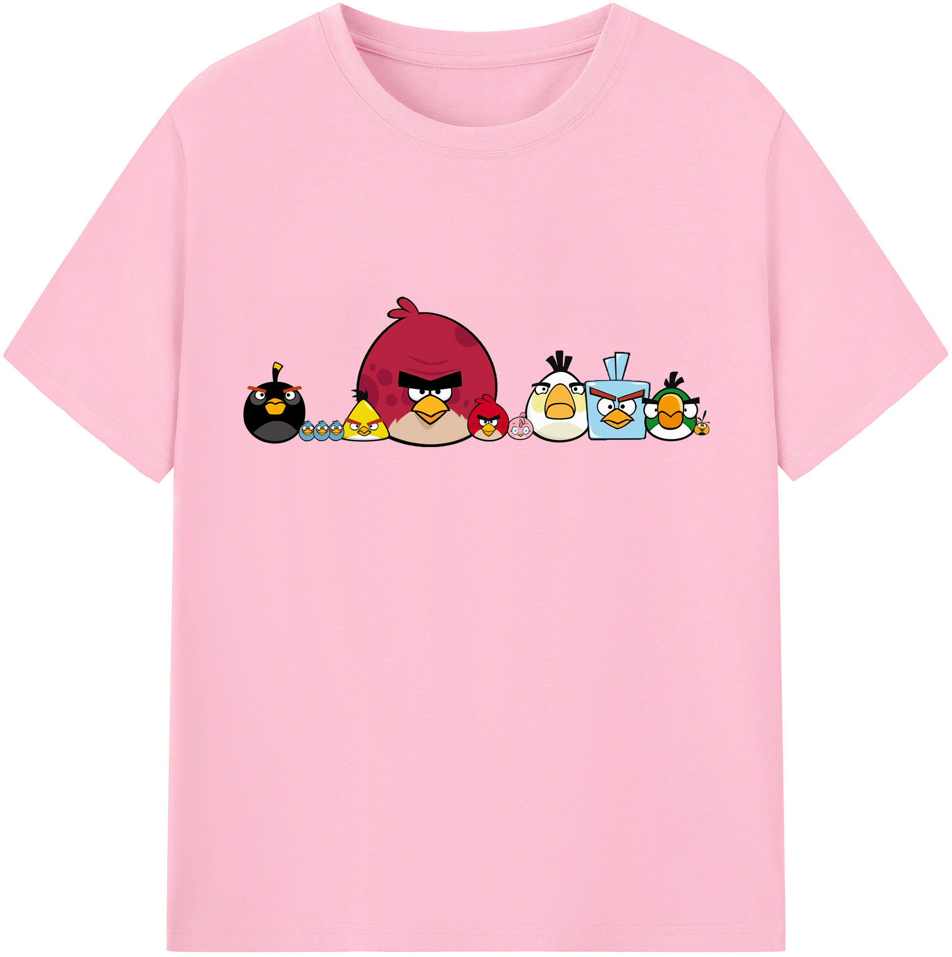 （画像用） Angry Birds アングリーバード 綿100％半袖Tシャツ（フロントプリント）
