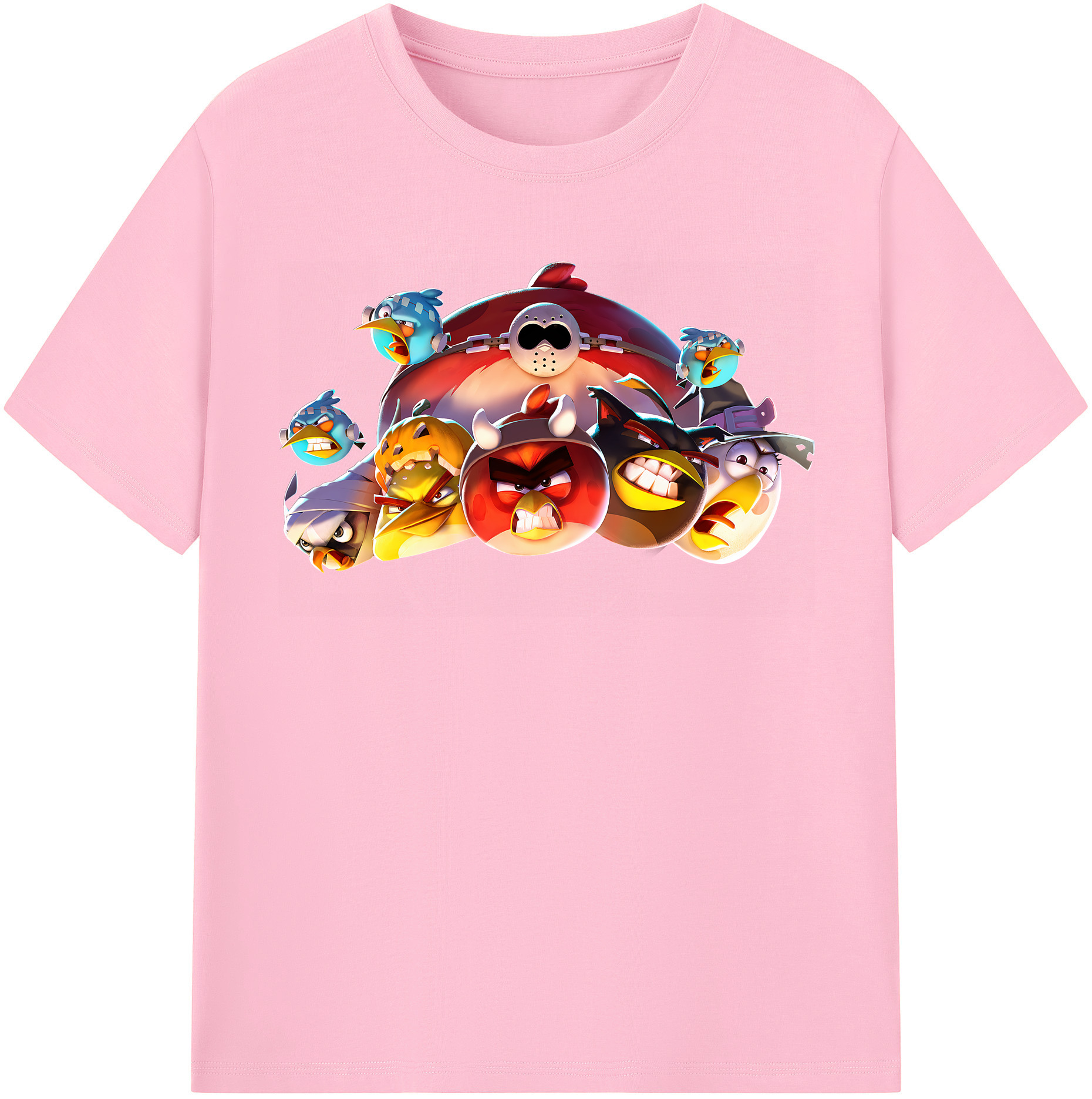（画像用） Angry Birds アングリーバード 綿100％半袖Tシャツ（フロントプリント）