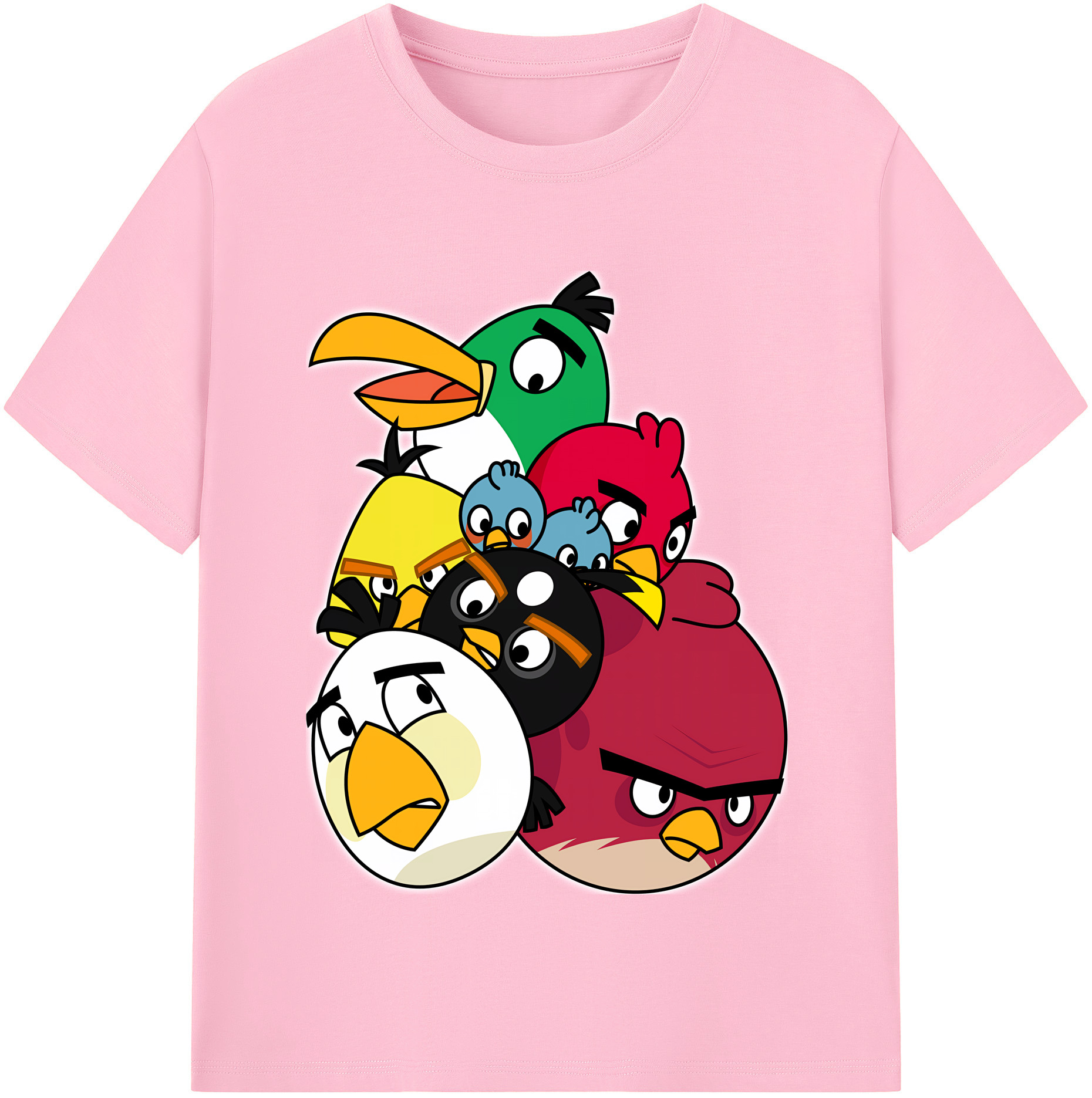 （画像用） Angry Birds アングリーバード 綿100％半袖Tシャツ（フロントプリント）