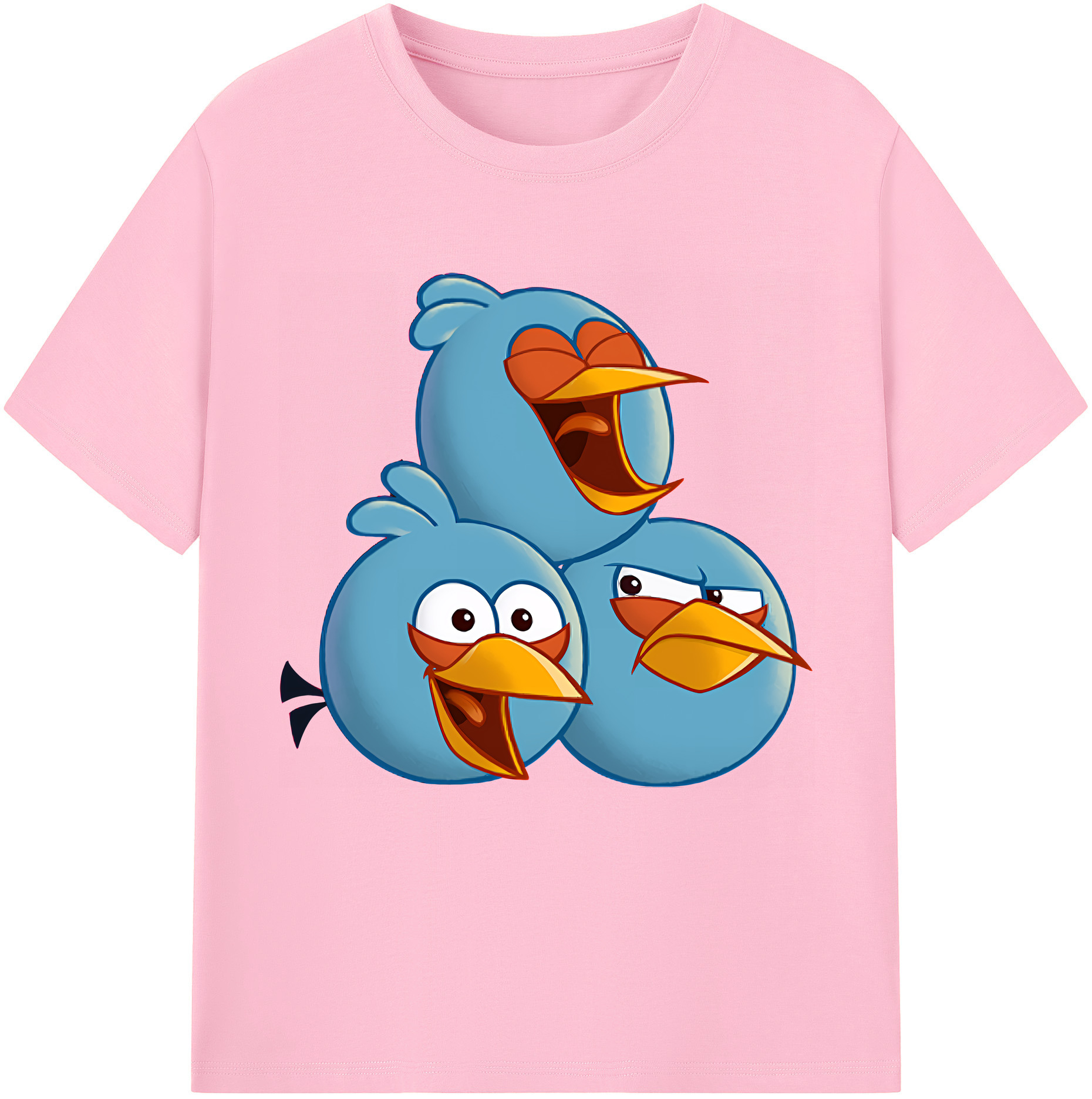 （画像用） Angry Birds アングリーバード 綿100％半袖Tシャツ（フロントプリント）
