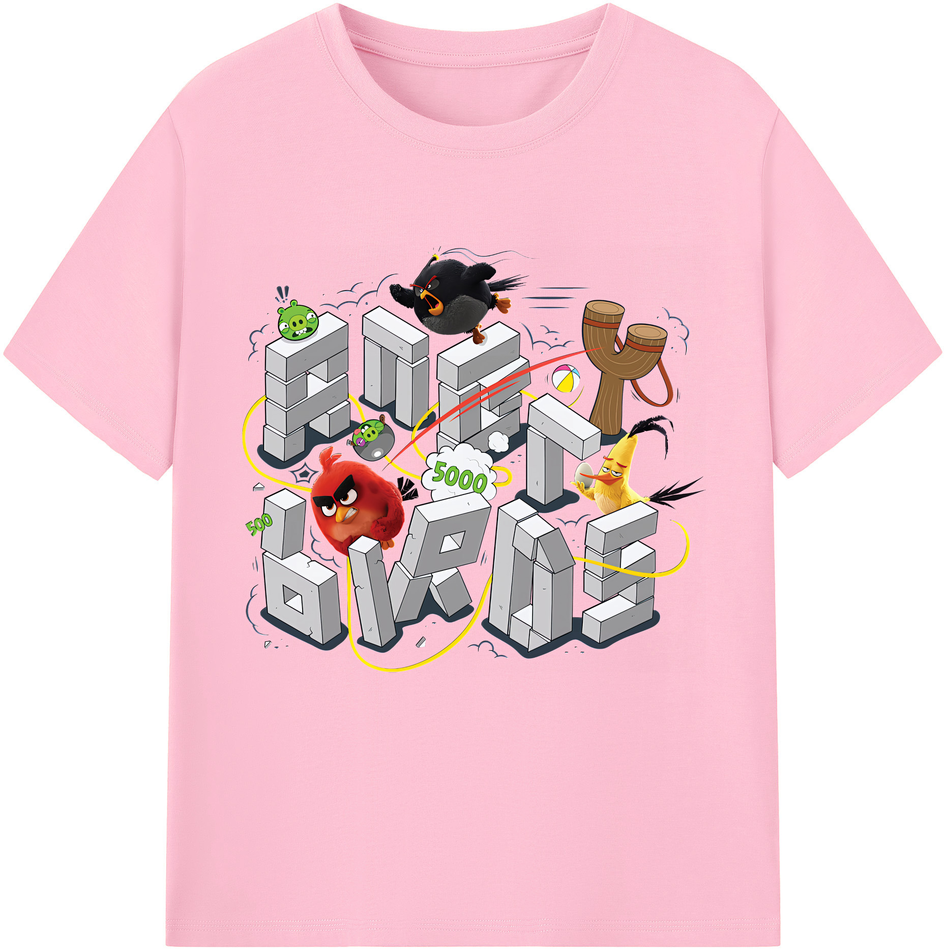 （画像用） Angry Birds アングリーバード 綿100％半袖Tシャツ（フロントプリント）