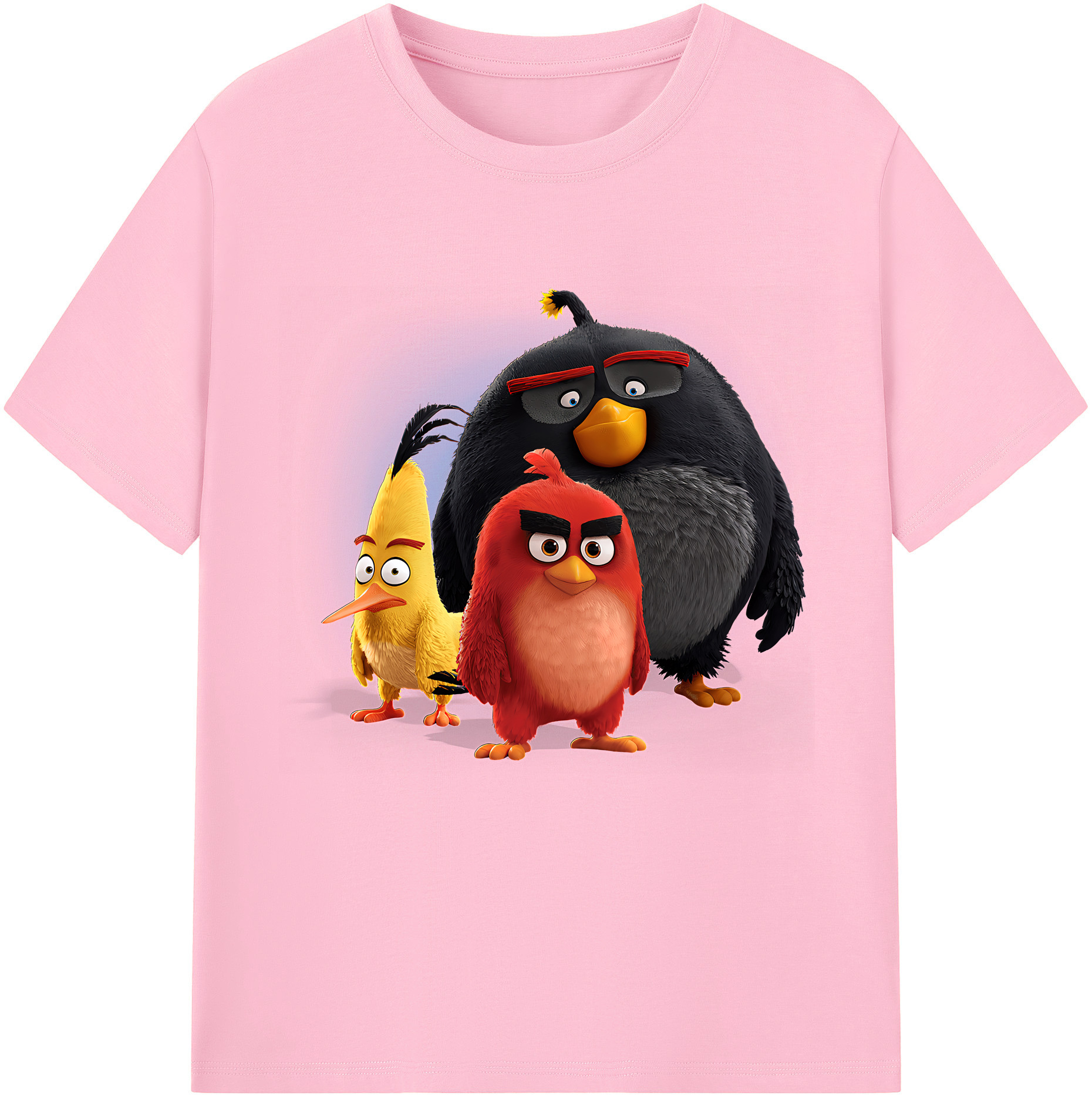 （画像用） Angry Birds アングリーバード 綿100％半袖Tシャツ（フロントプリント）