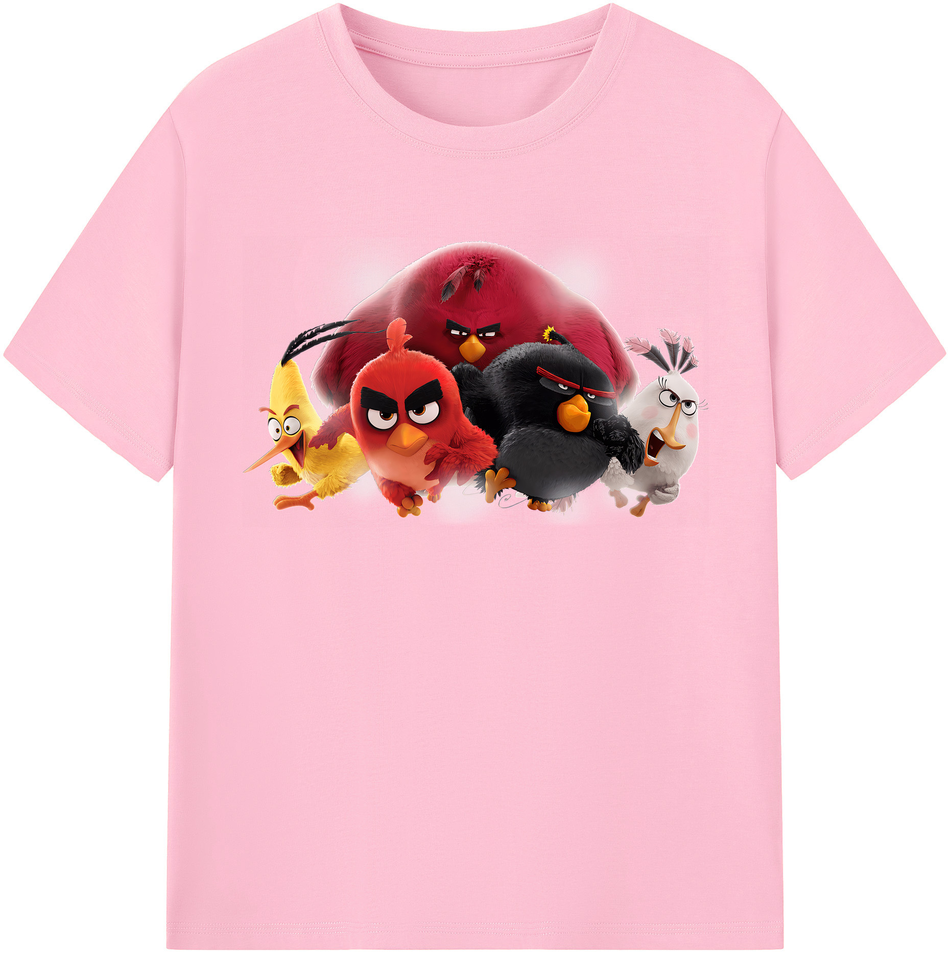 （画像用） Angry Birds アングリーバード 綿100％半袖Tシャツ（フロントプリント）