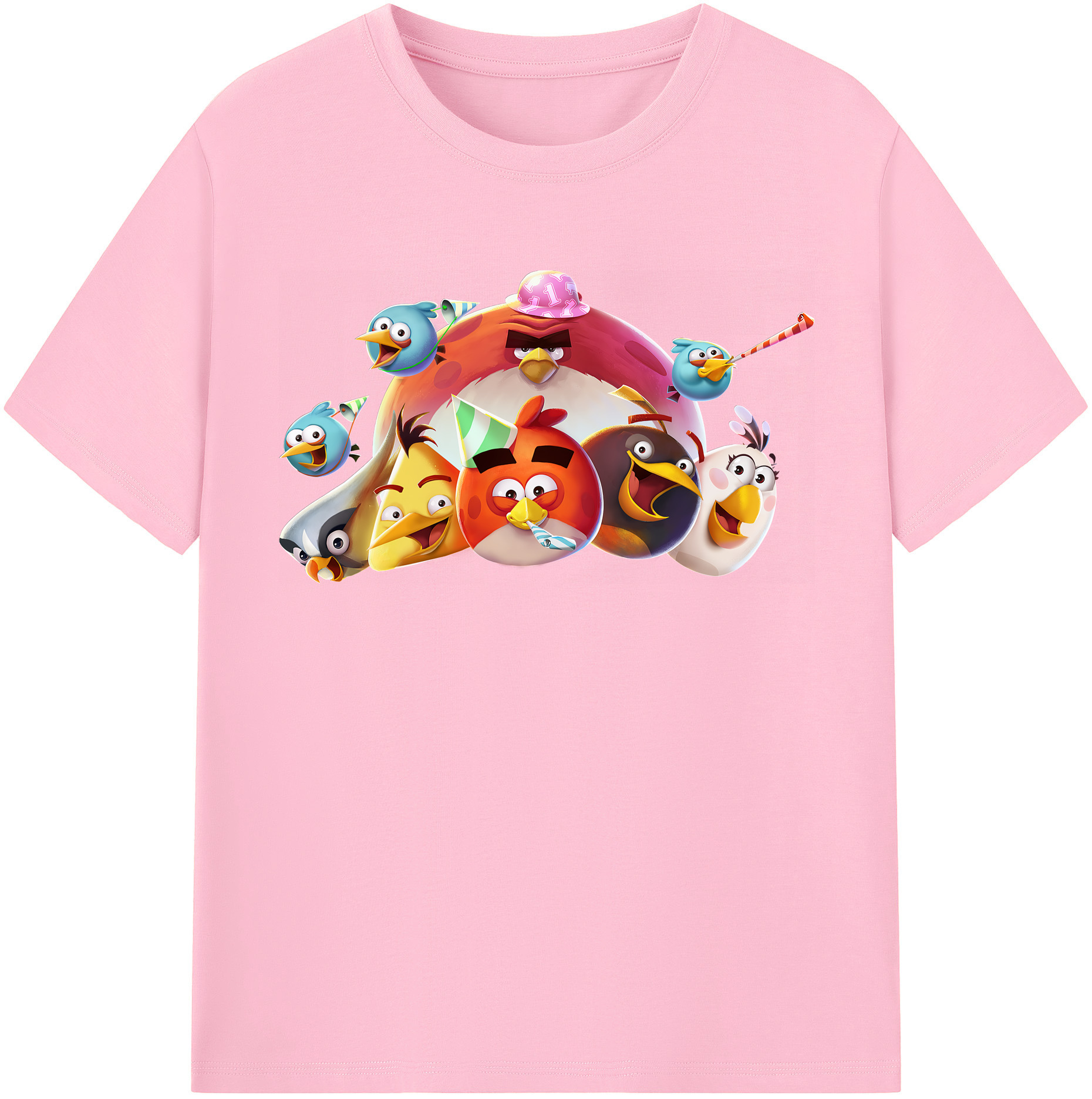 （画像用） Angry Birds アングリーバード 綿100％半袖Tシャツ（フロントプリント）