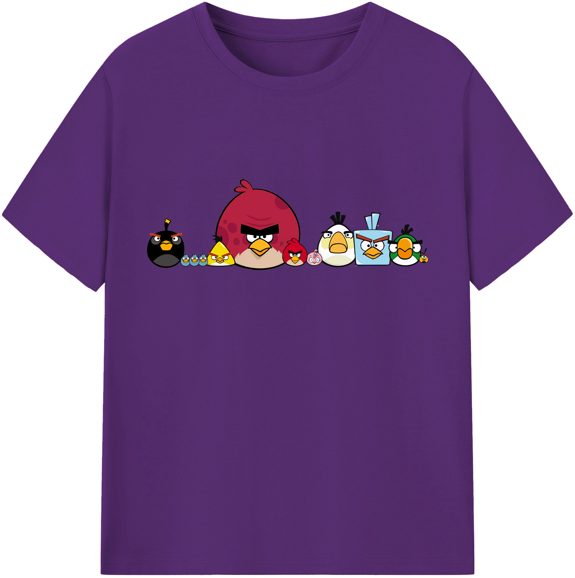 （画像用） Angry Birds アングリーバード 綿100％半袖Tシャツ（フロントプリント）