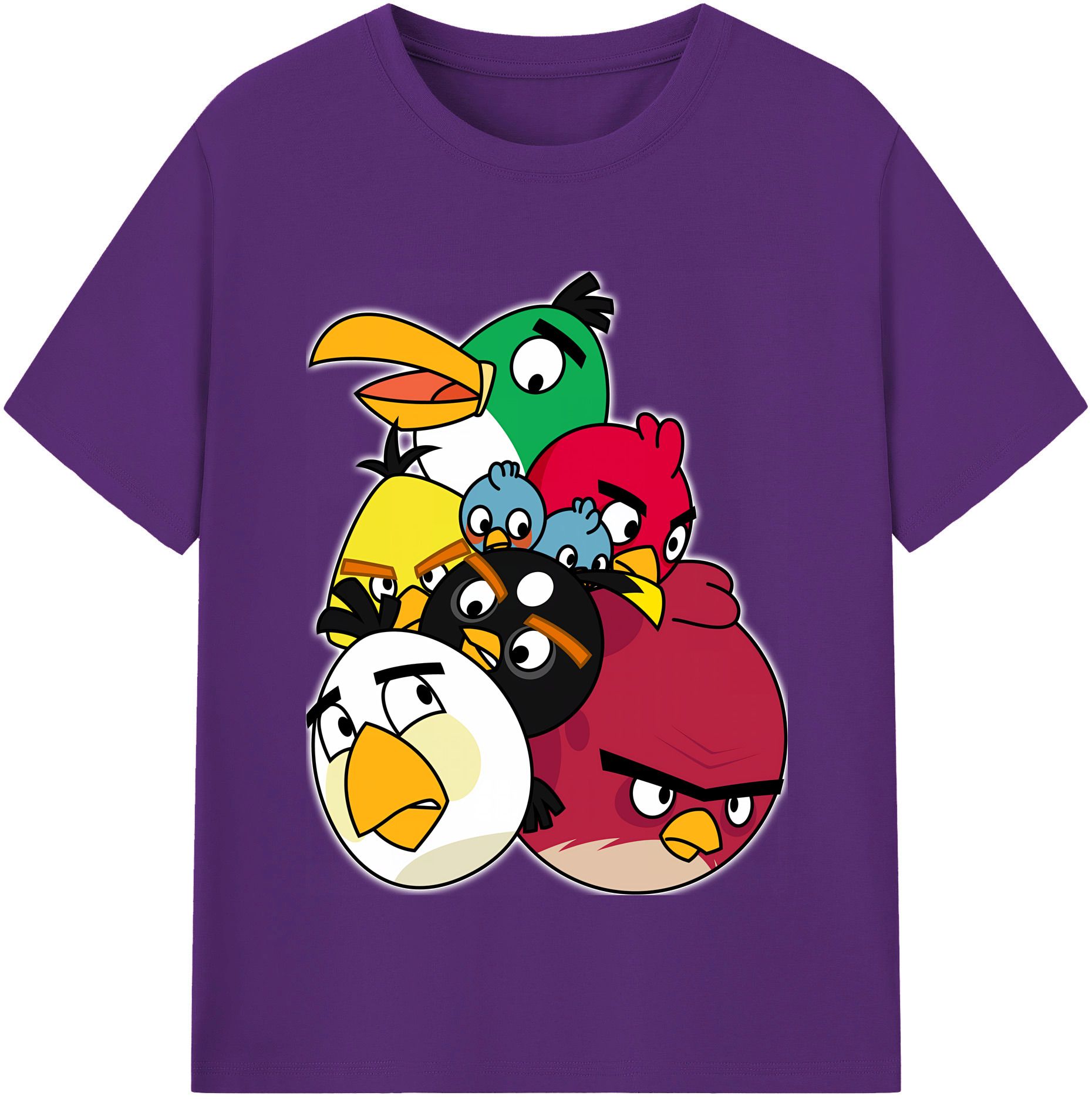 （画像用） Angry Birds アングリーバード 綿100％半袖Tシャツ（フロントプリント）
