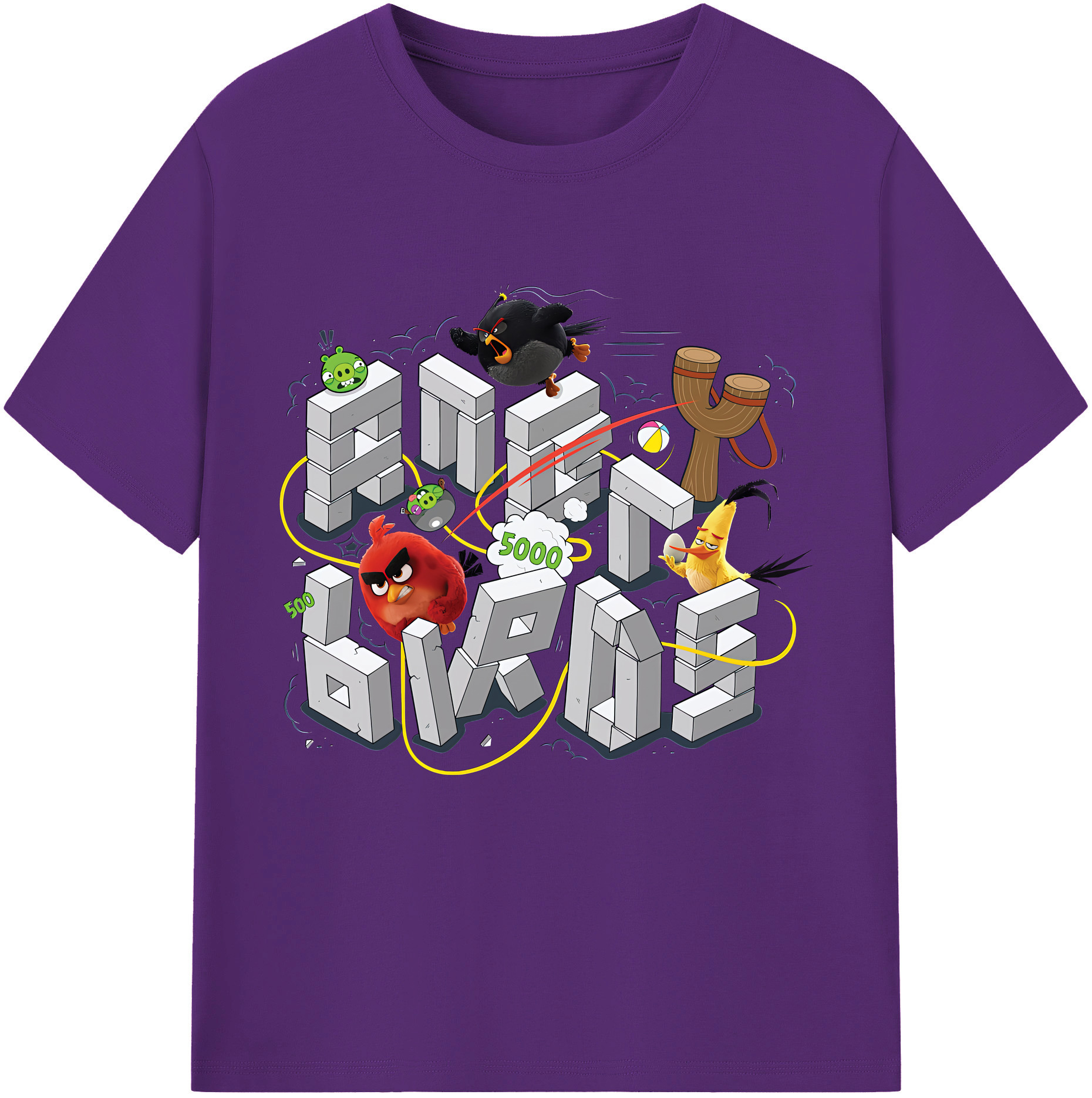 （画像用） Angry Birds アングリーバード 綿100％半袖Tシャツ（フロントプリント）