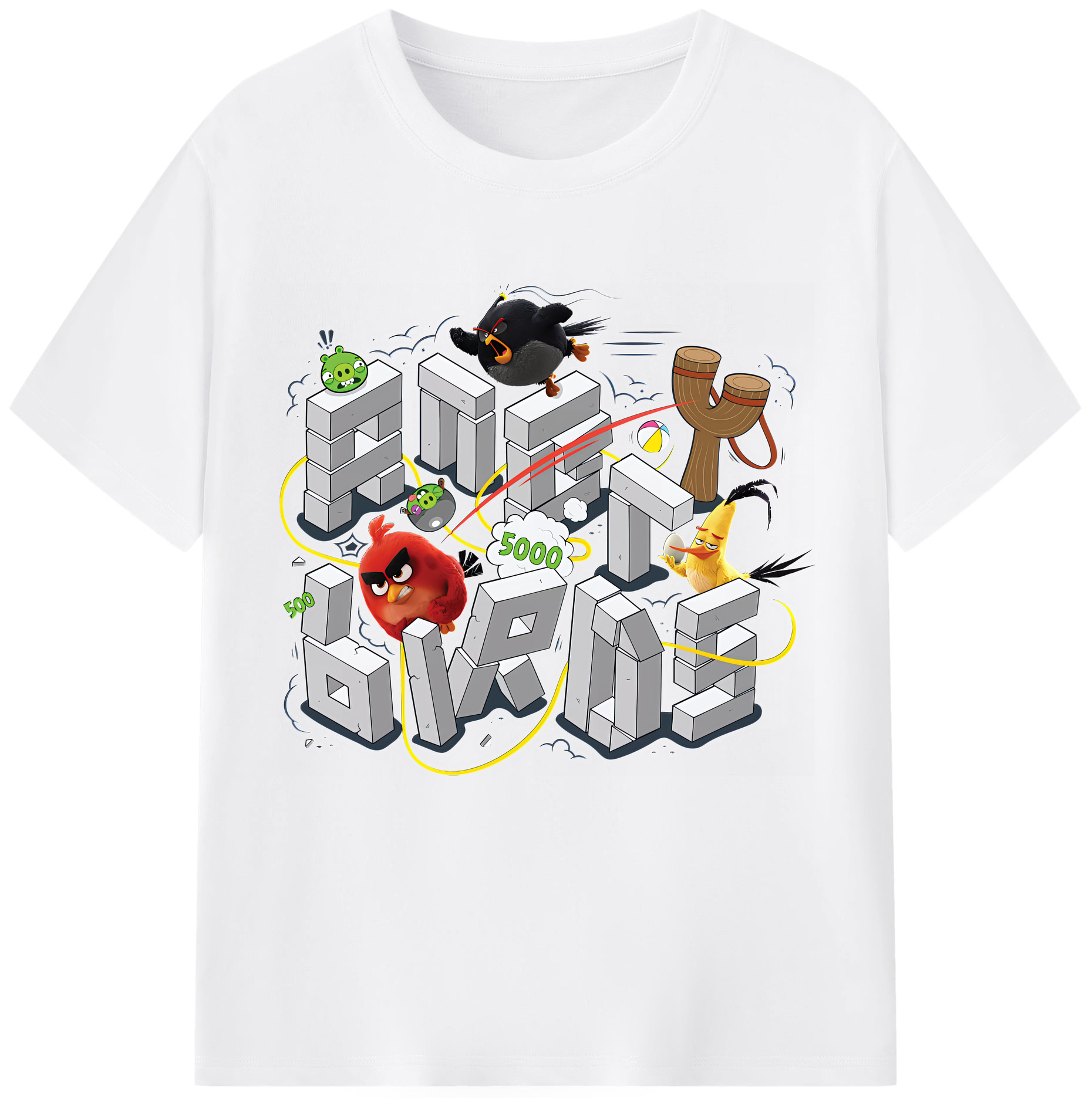 （画像用） Angry Birds アングリーバード 綿100％半袖Tシャツ（フロントプリント）