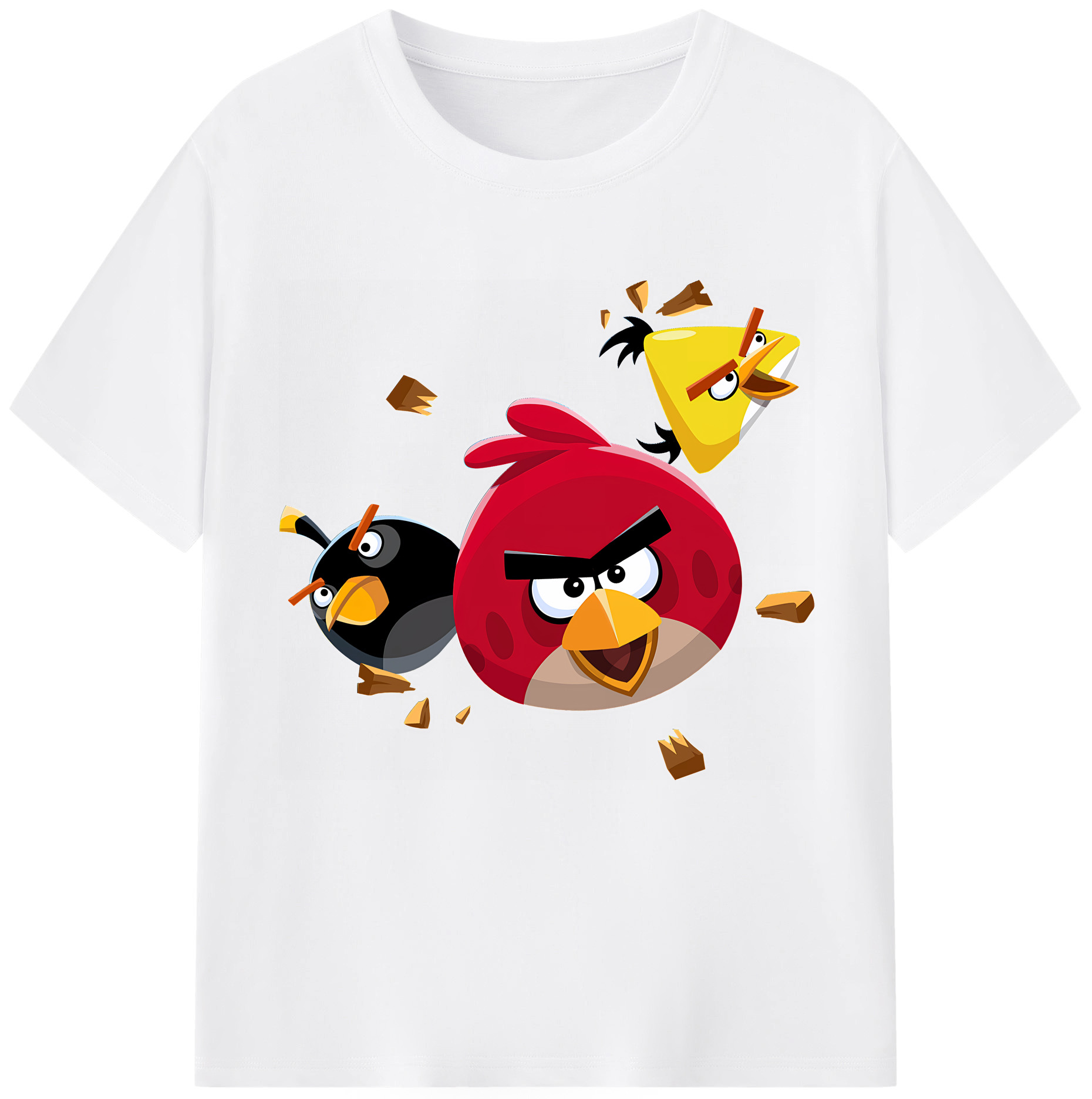 （画像用） Angry Birds アングリーバード 綿100％半袖Tシャツ（フロントプリント）