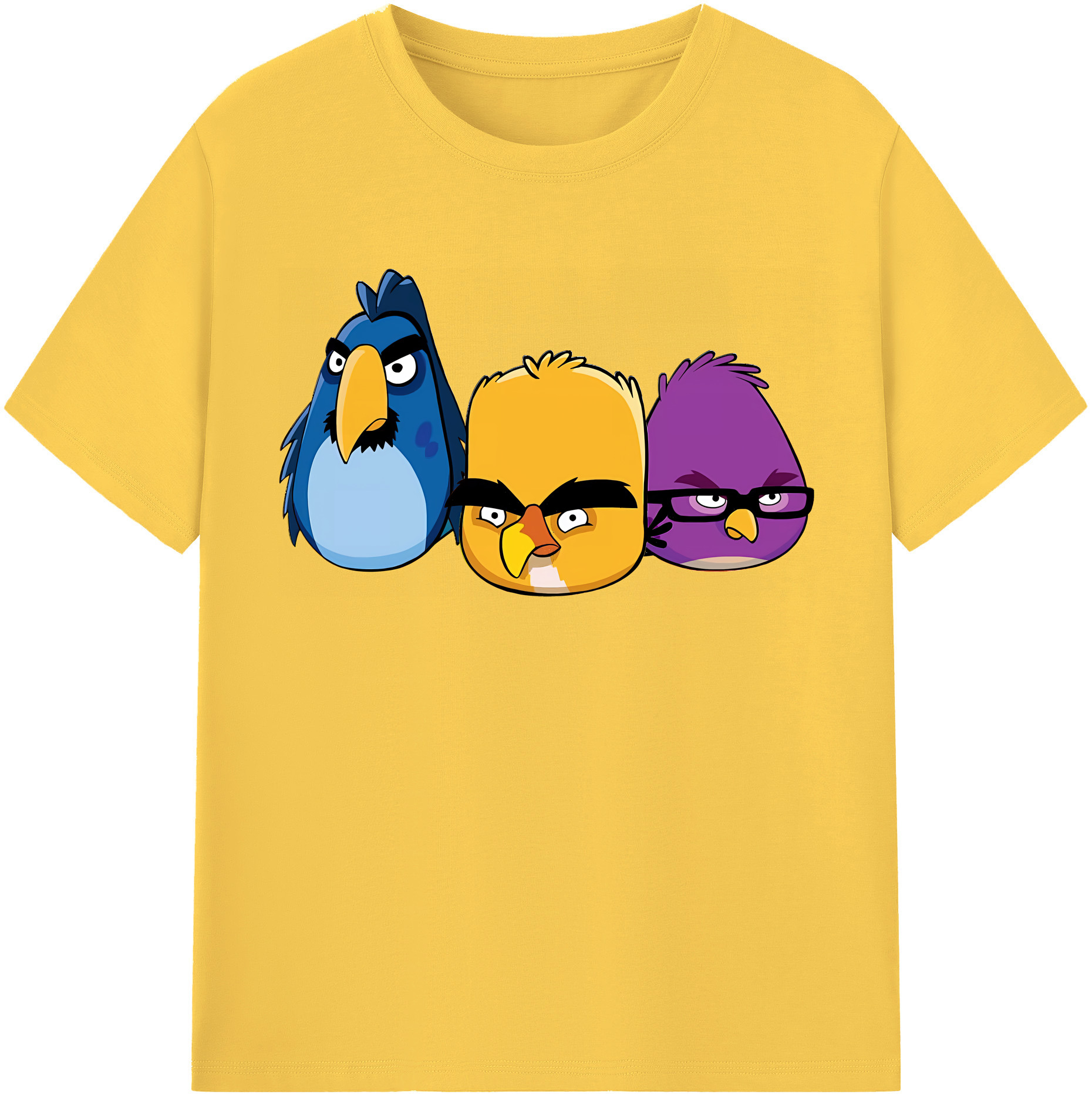 （画像用） Angry Birds アングリーバード 綿100％半袖Tシャツ（フロントプリント）