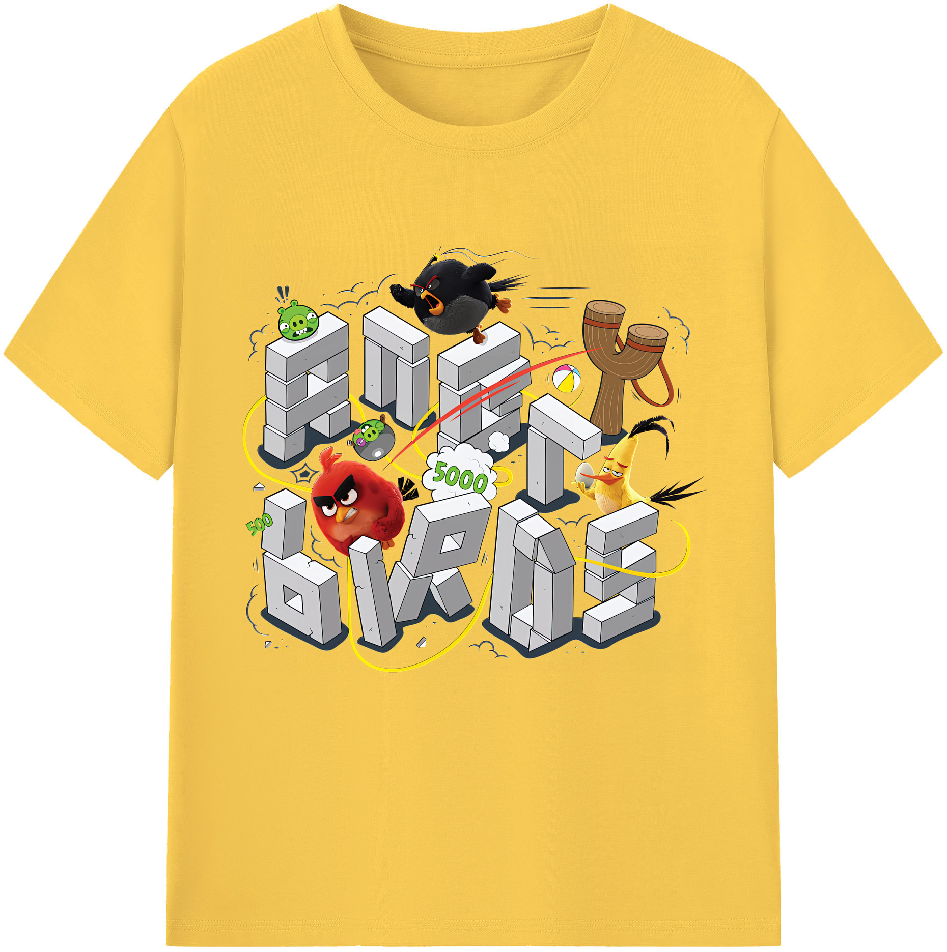 （画像用） Angry Birds アングリーバード 綿100％半袖Tシャツ（フロントプリント）