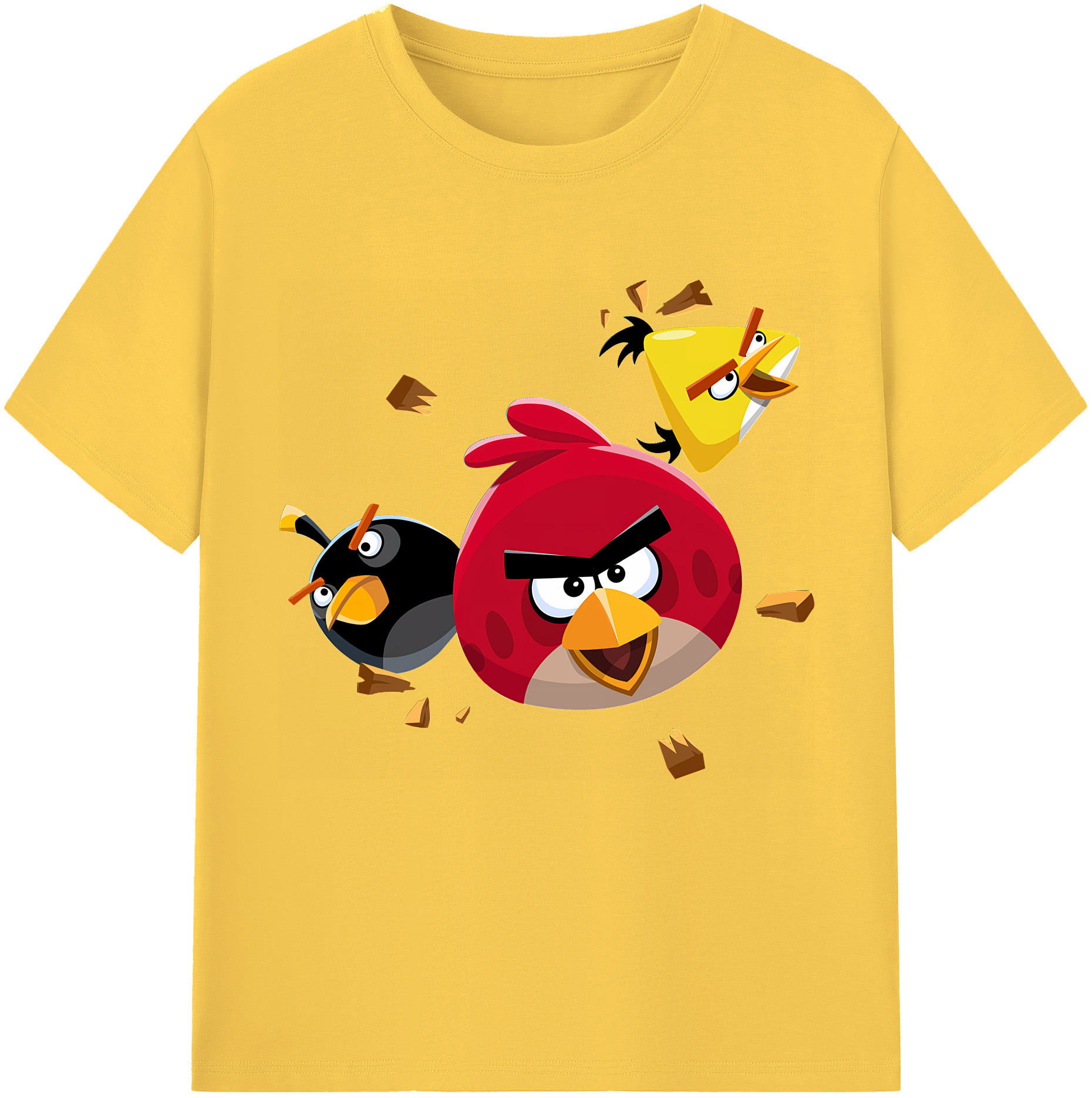 （画像用） Angry Birds アングリーバード 綿100％半袖Tシャツ（フロントプリント）