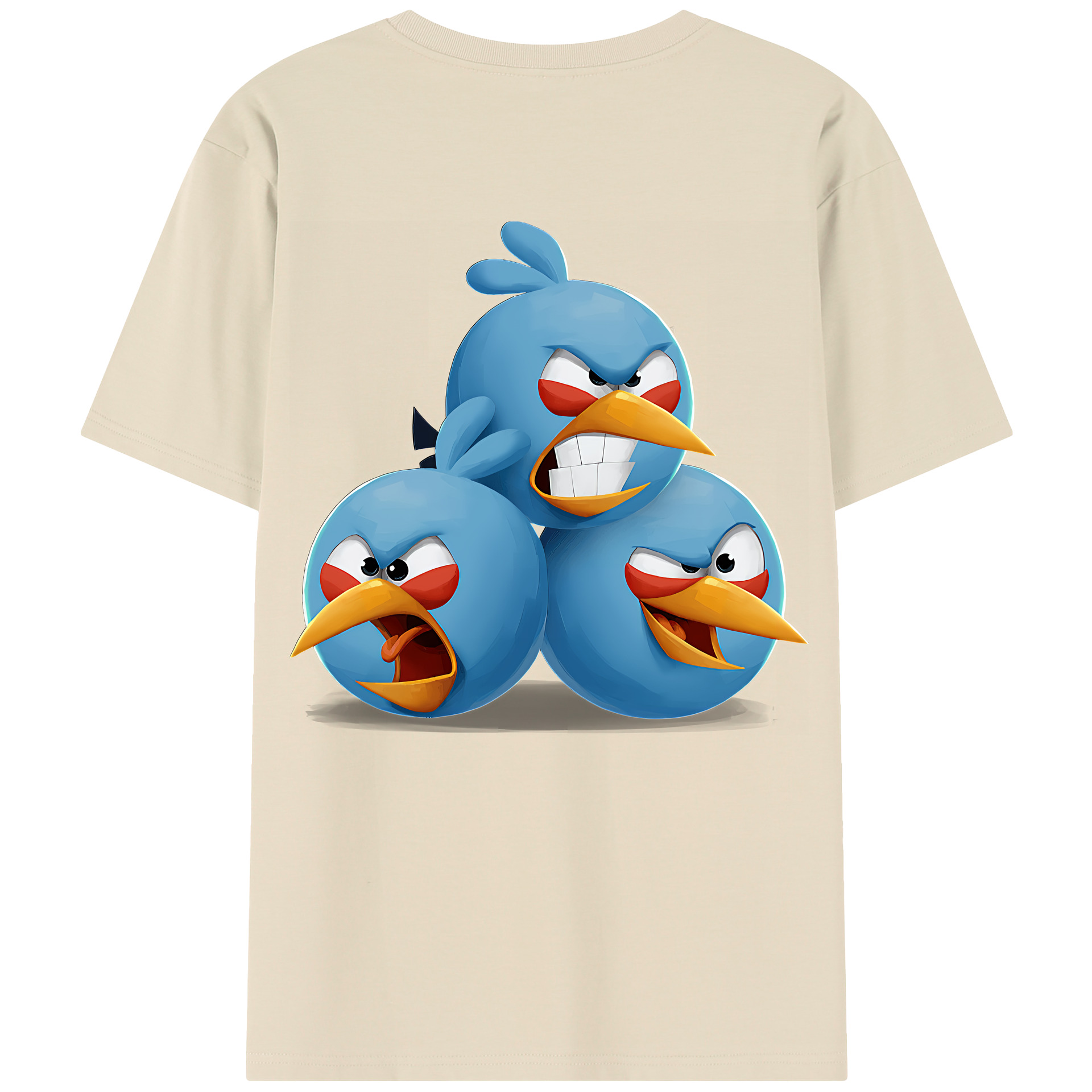 （画像用） Angry Birds アングリーバード 綿100％半袖Tシャツ（背面プリント）
