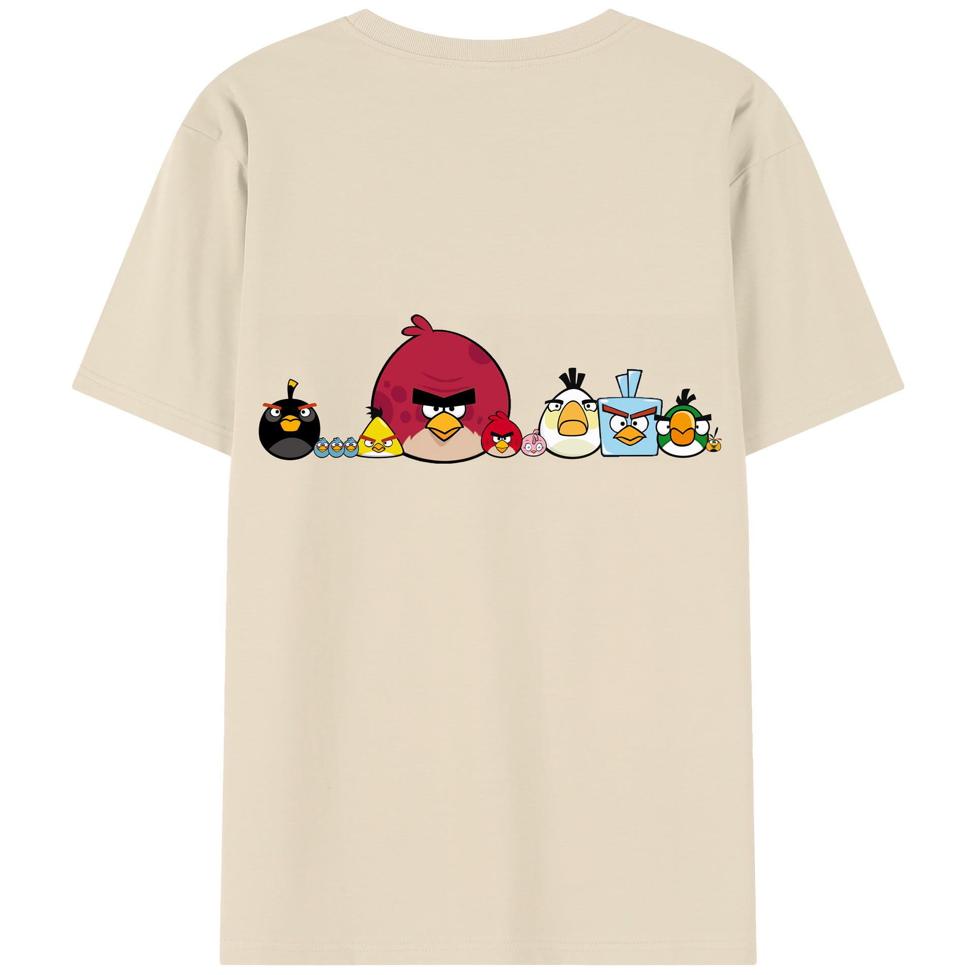 （画像用） Angry Birds アングリーバード 綿100％半袖Tシャツ（背面プリント）