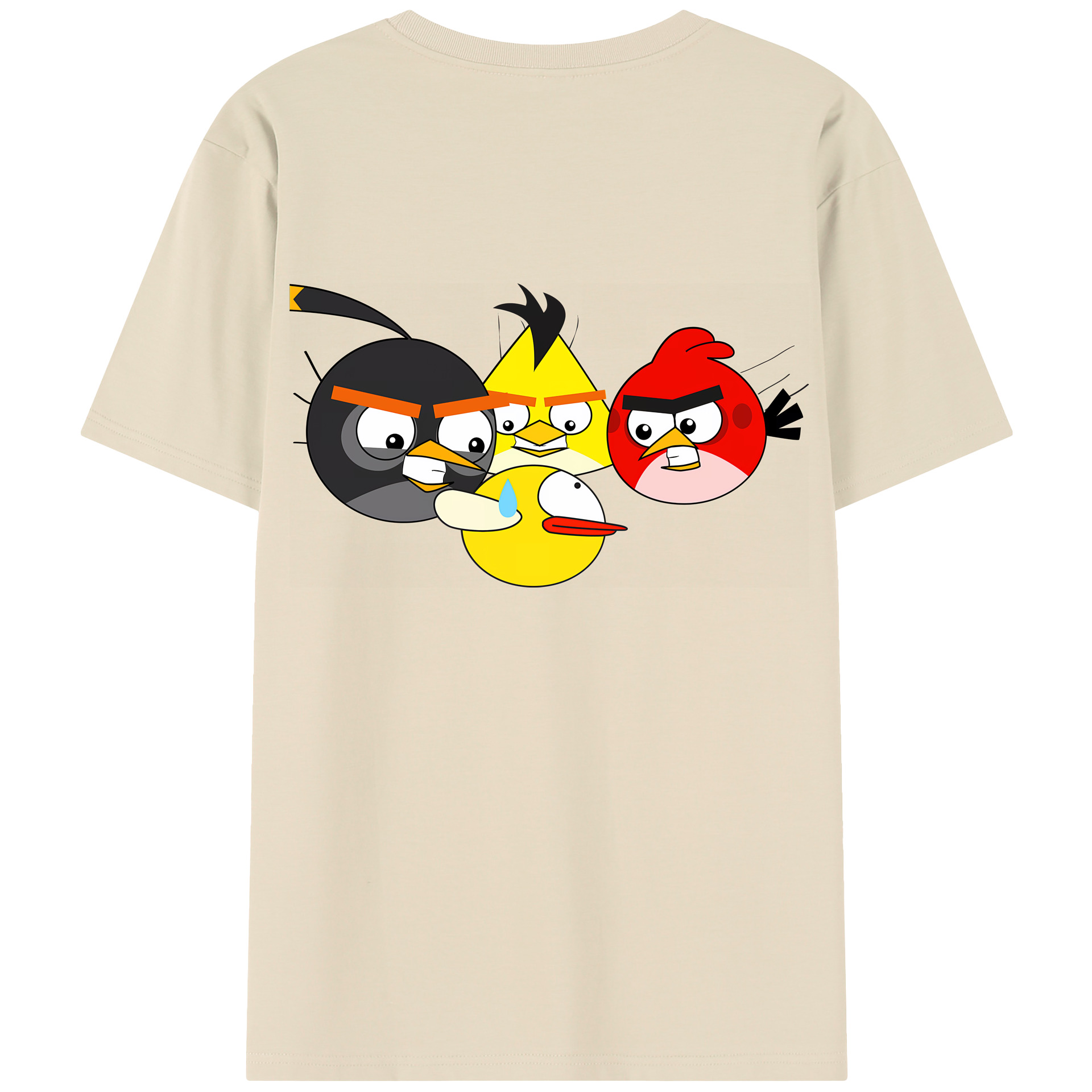 （画像用） Angry Birds アングリーバード 綿100％半袖Tシャツ（背面プリント）