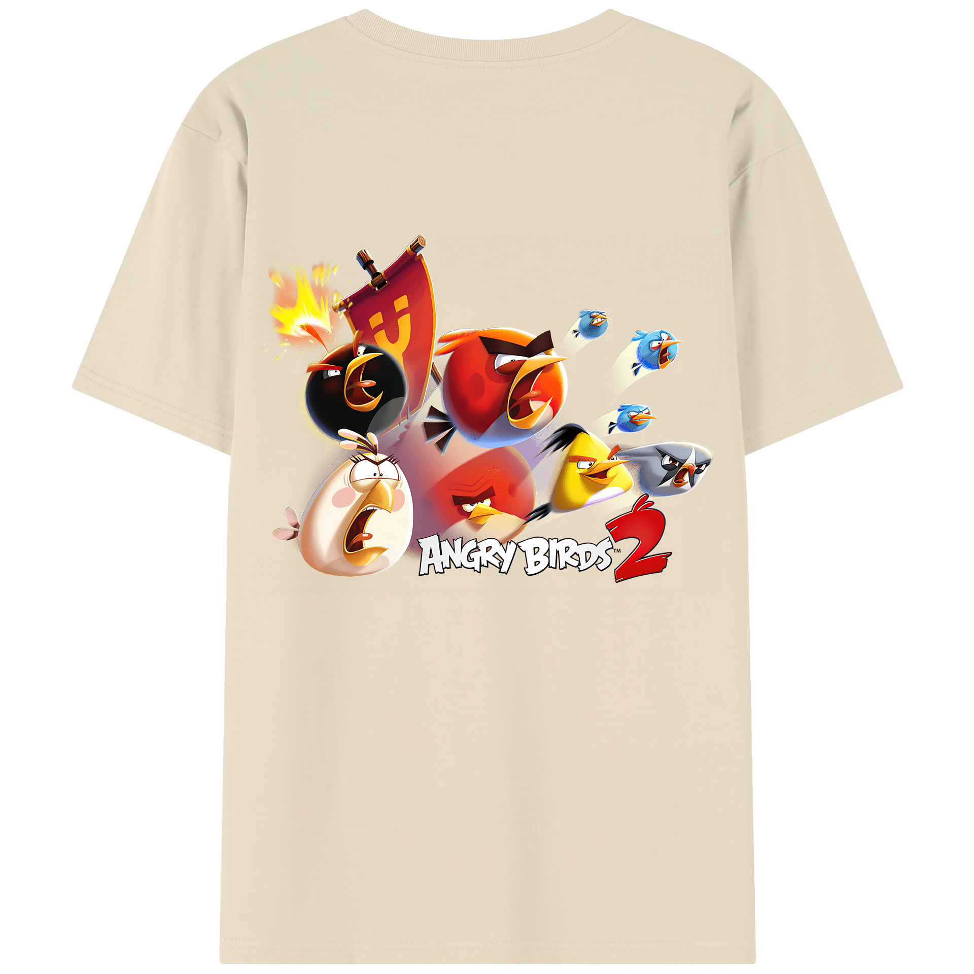 （画像用） Angry Birds アングリーバード 綿100％半袖Tシャツ（背面プリント）