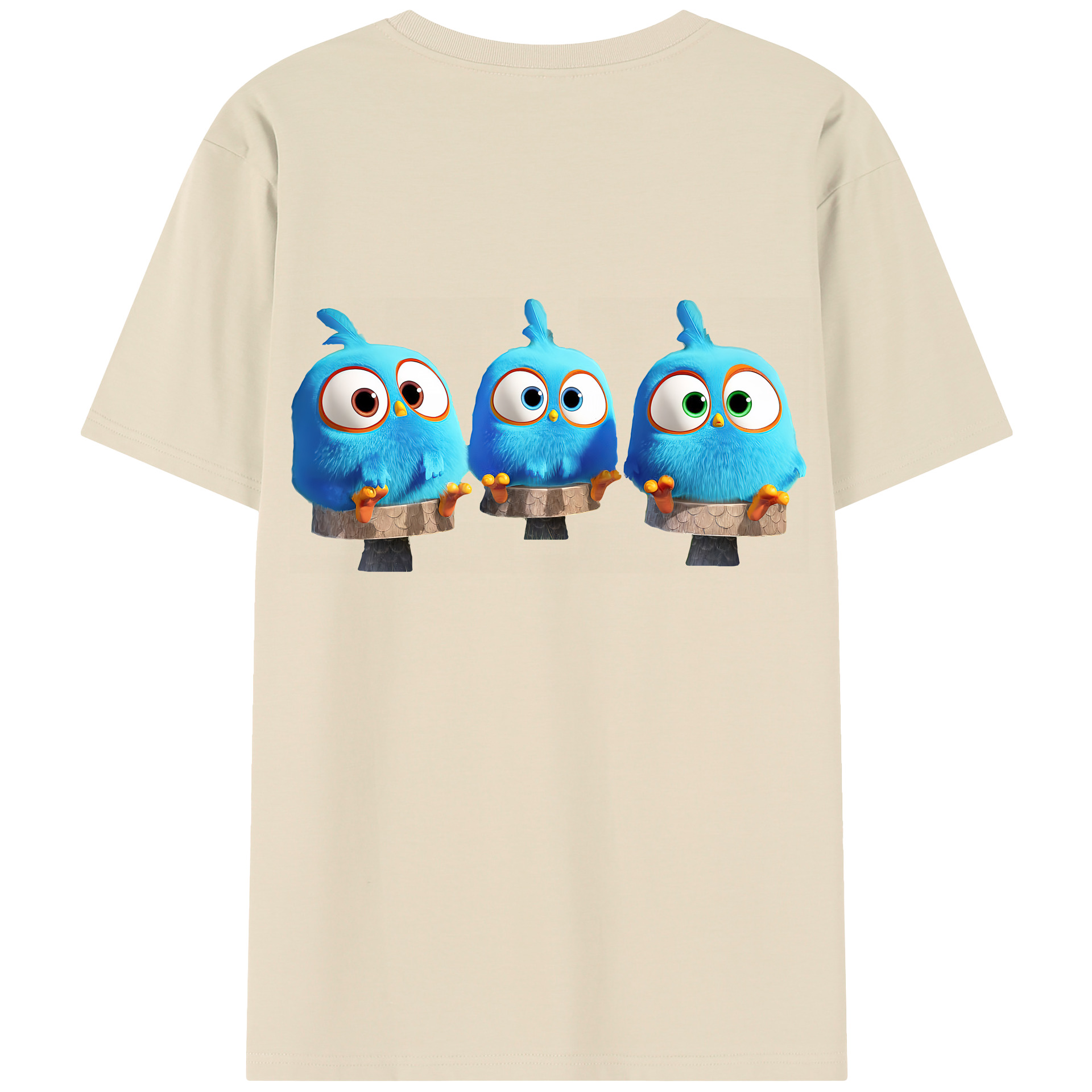 （画像用） Angry Birds アングリーバード 綿100％半袖Tシャツ（背面プリント）