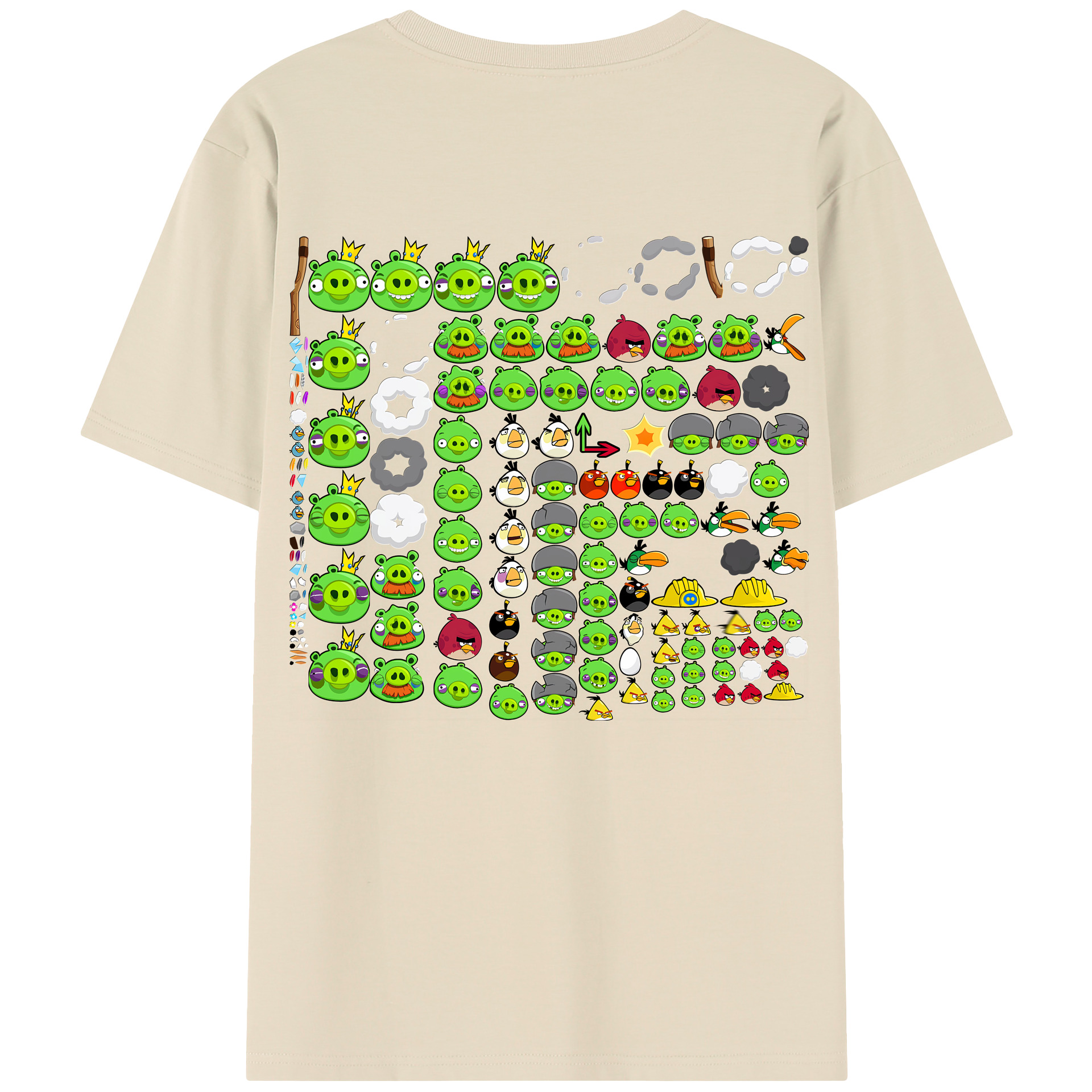 （画像用） Angry Birds アングリーバード 綿100％半袖Tシャツ（背面プリント）