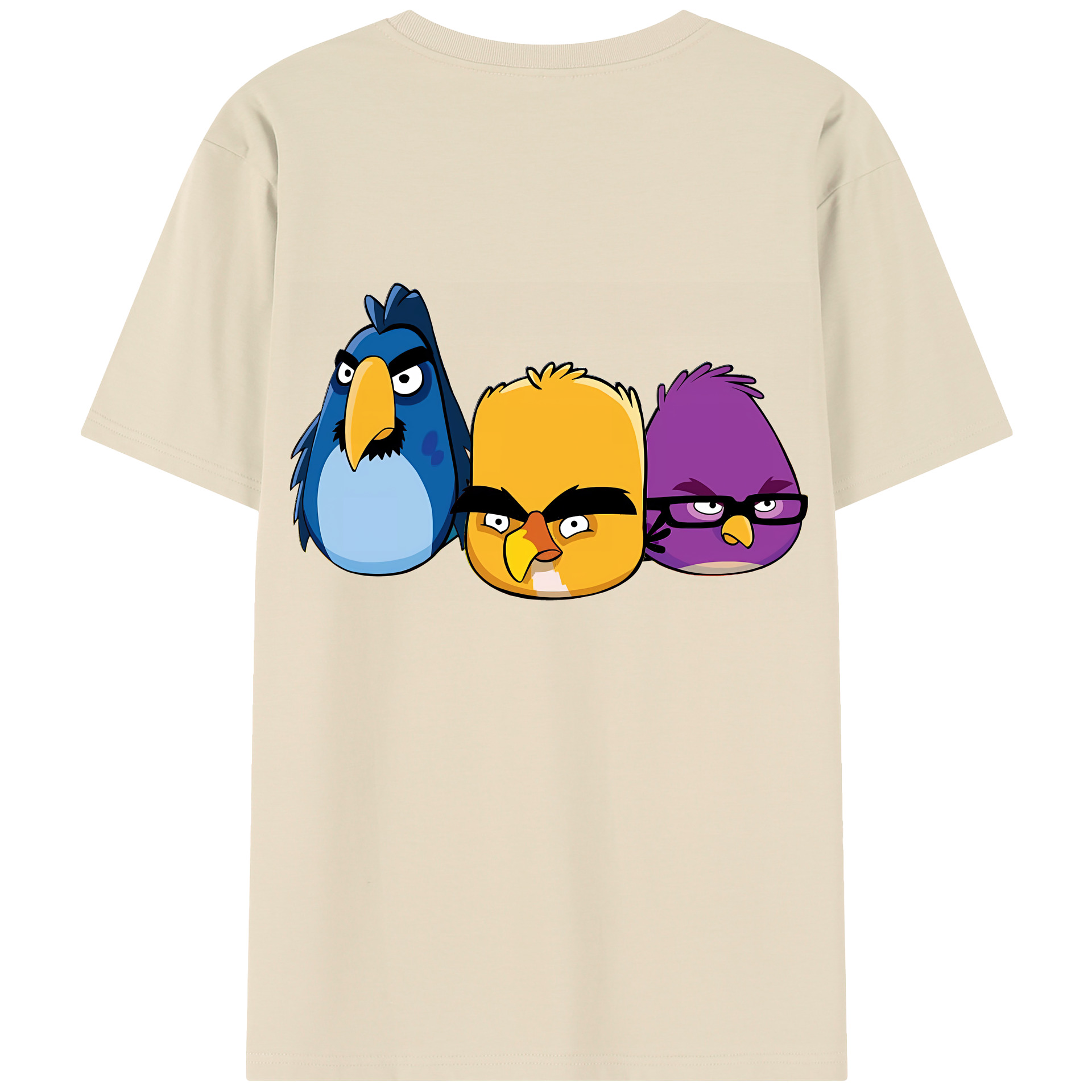 （画像用） Angry Birds アングリーバード 綿100％半袖Tシャツ（背面プリント）