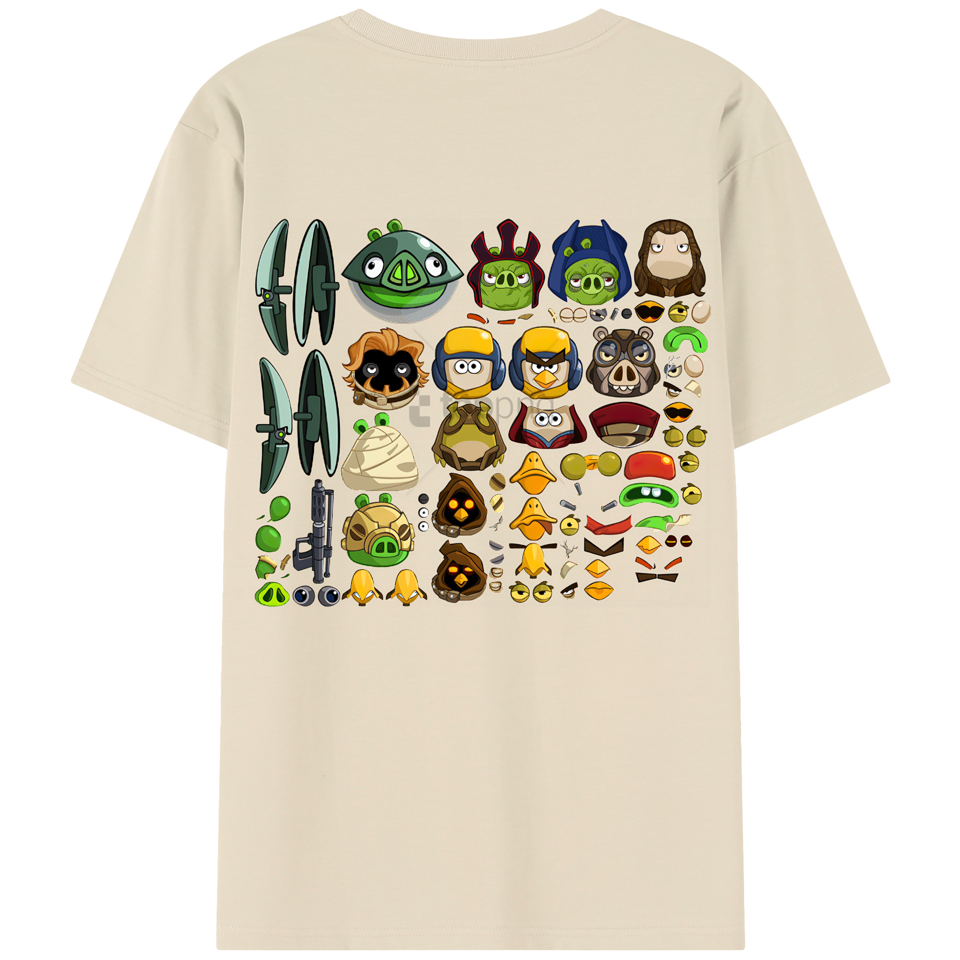 （画像用） Angry Birds アングリーバード 綿100％半袖Tシャツ（背面プリント）