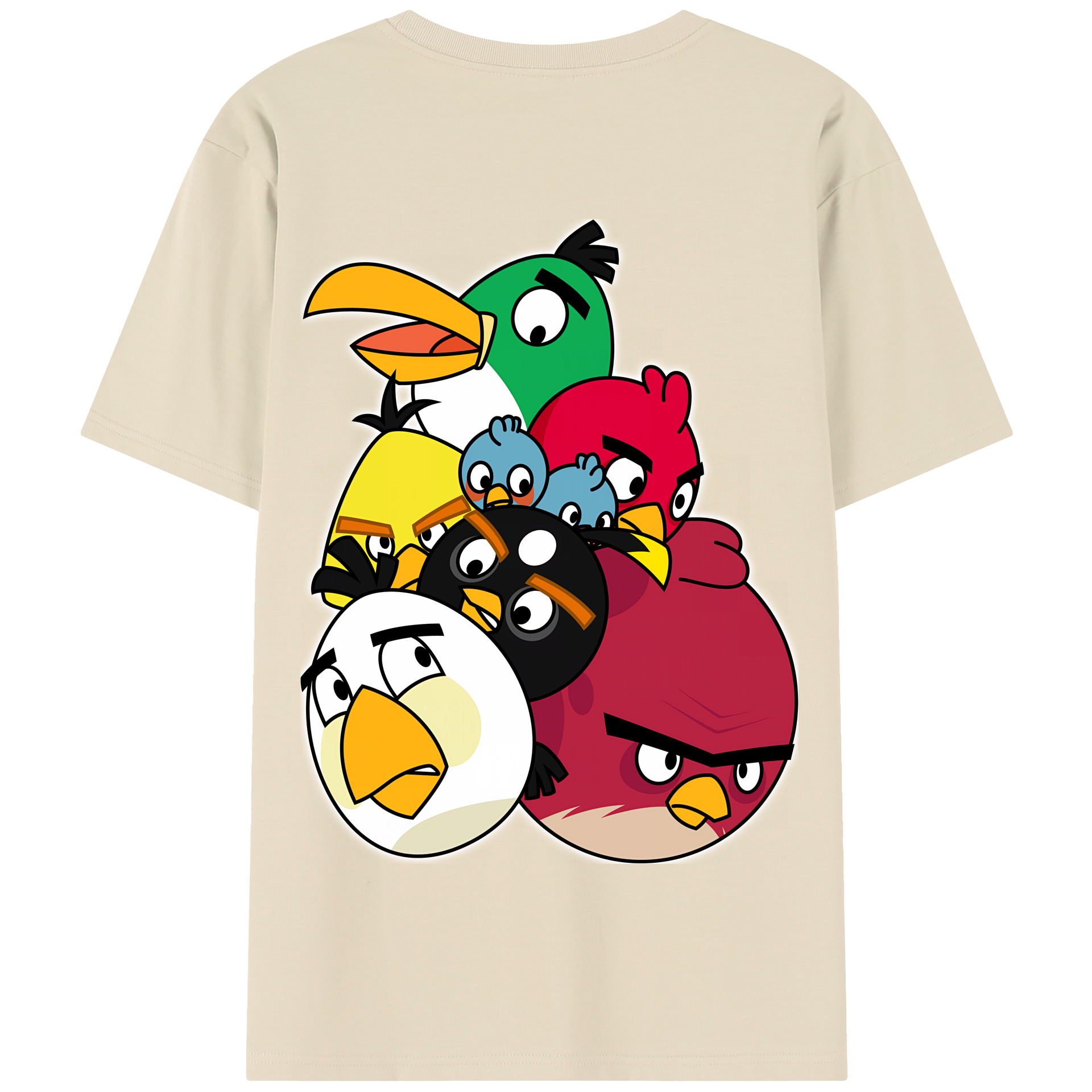 （画像用） Angry Birds アングリーバード 綿100％半袖Tシャツ（背面プリント）