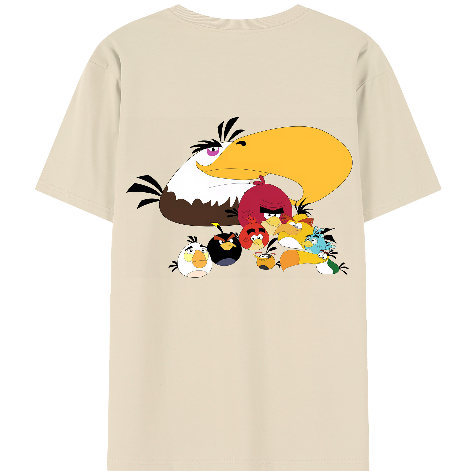 （画像用） Angry Birds アングリーバード 綿100％半袖Tシャツ（背面プリント）