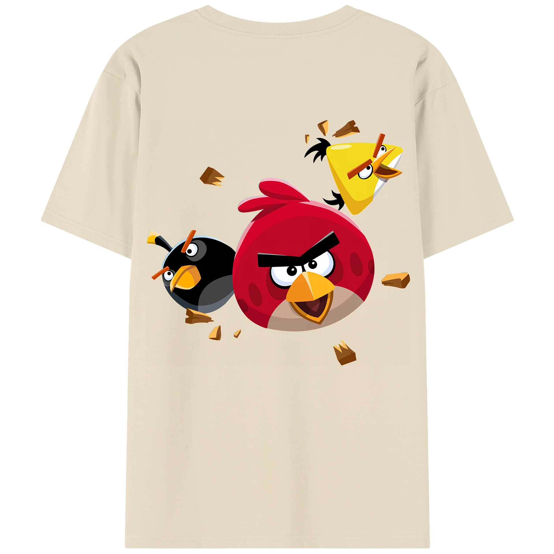（画像用） Angry Birds アングリーバード 綿100％半袖Tシャツ（背面プリント）