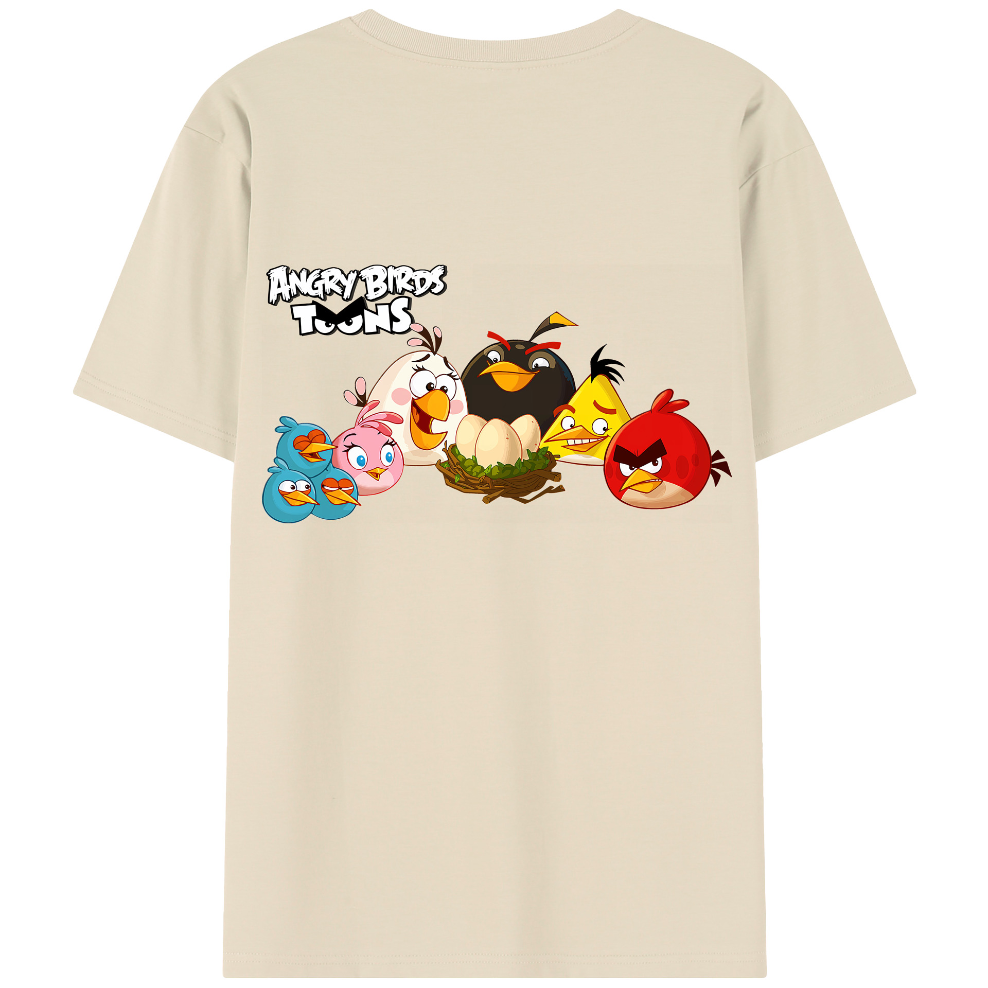 （画像用） Angry Birds アングリーバード 綿100％半袖Tシャツ（背面プリント）