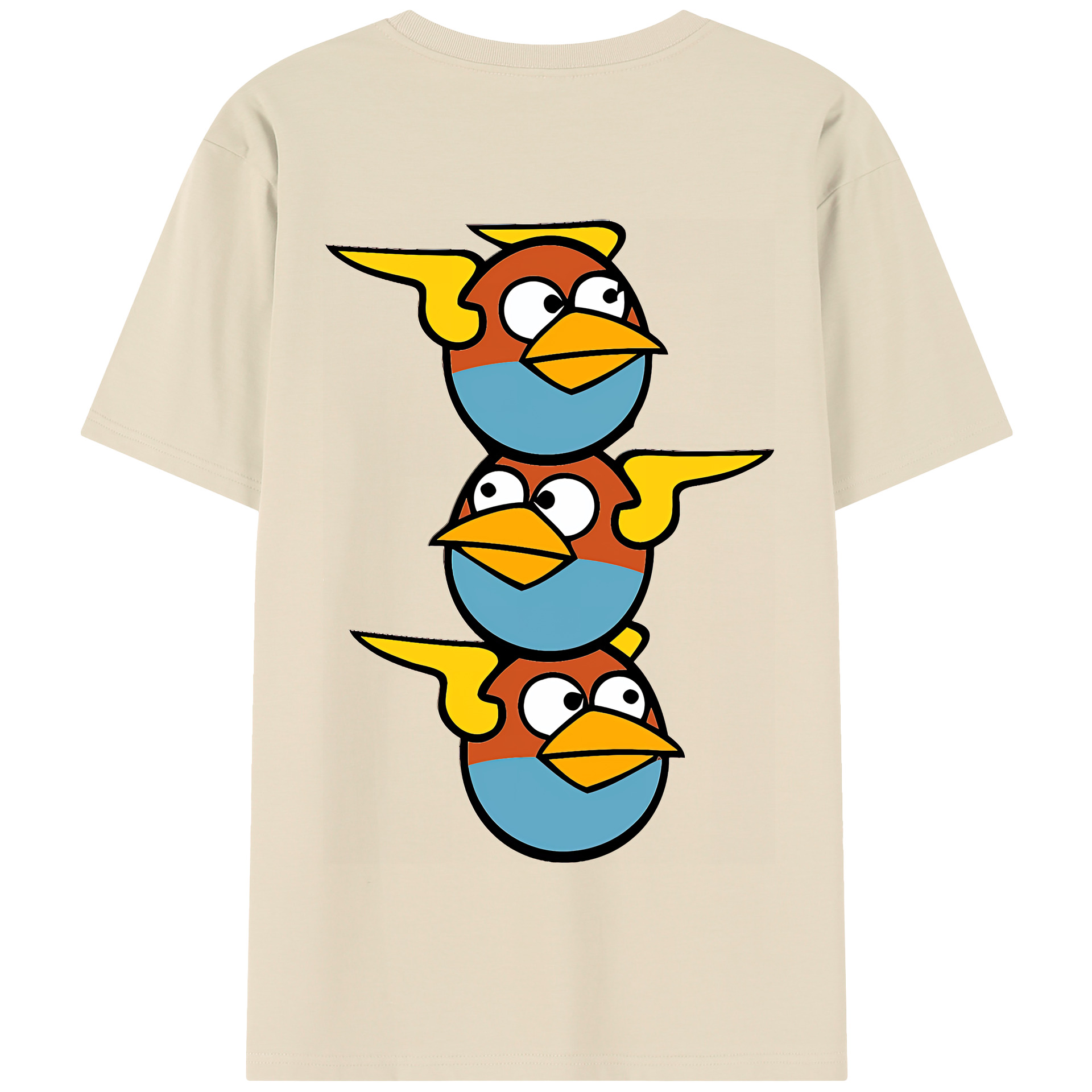 （画像用） Angry Birds アングリーバード 綿100％半袖Tシャツ（背面プリント）