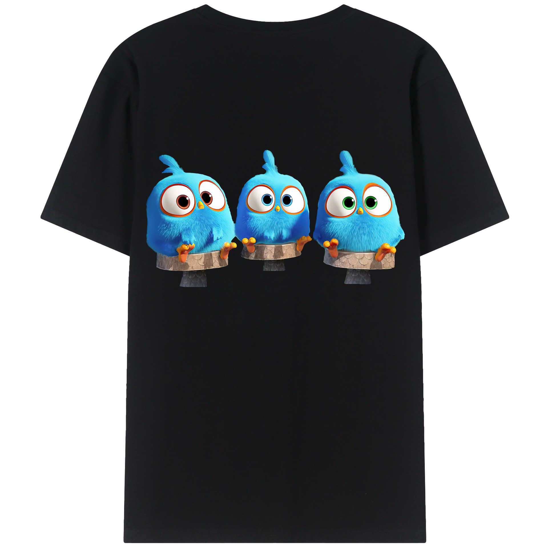 （画像用） Angry Birds アングリーバード 綿100％半袖Tシャツ（背面プリント）