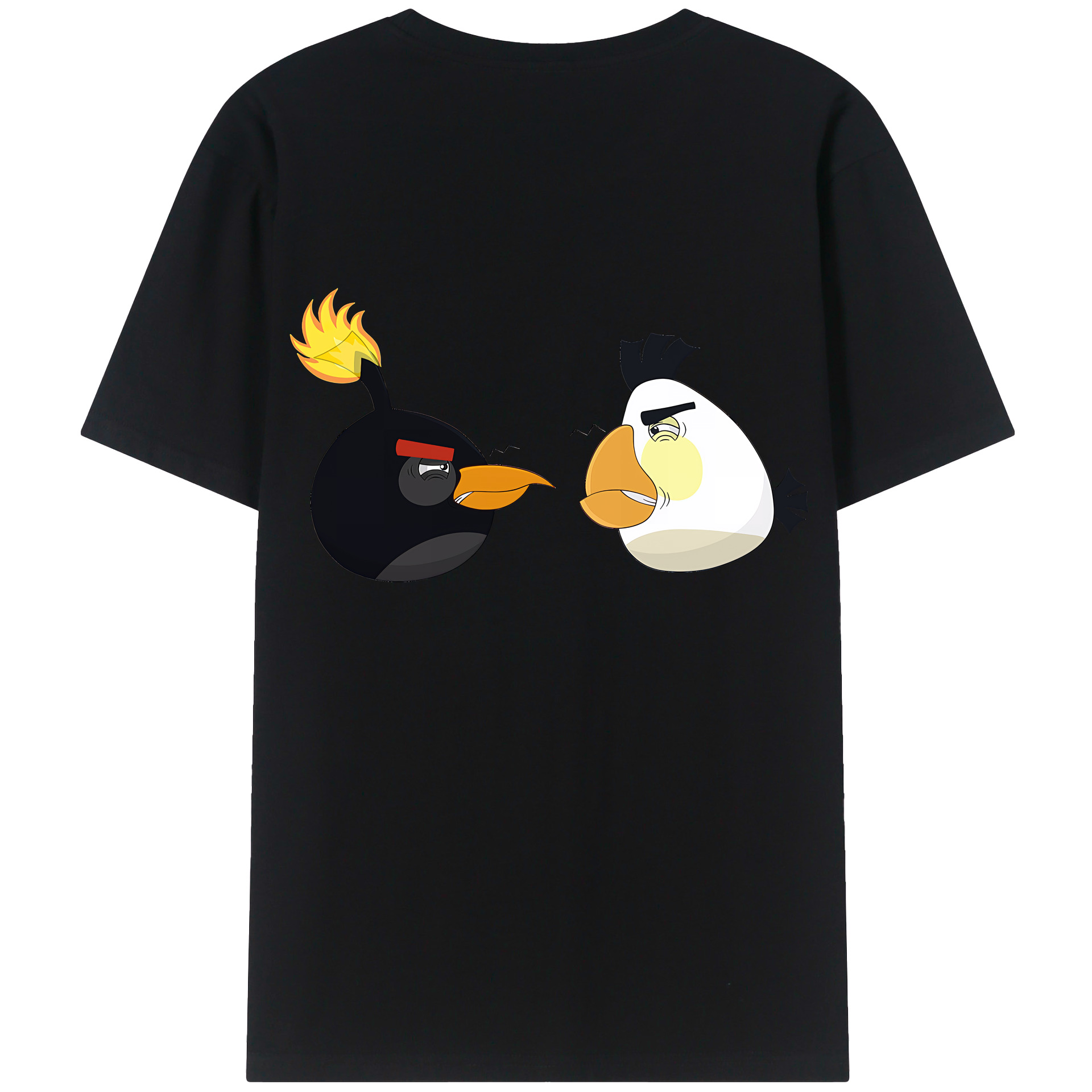 （画像用） Angry Birds アングリーバード 綿100％半袖Tシャツ（背面プリント）