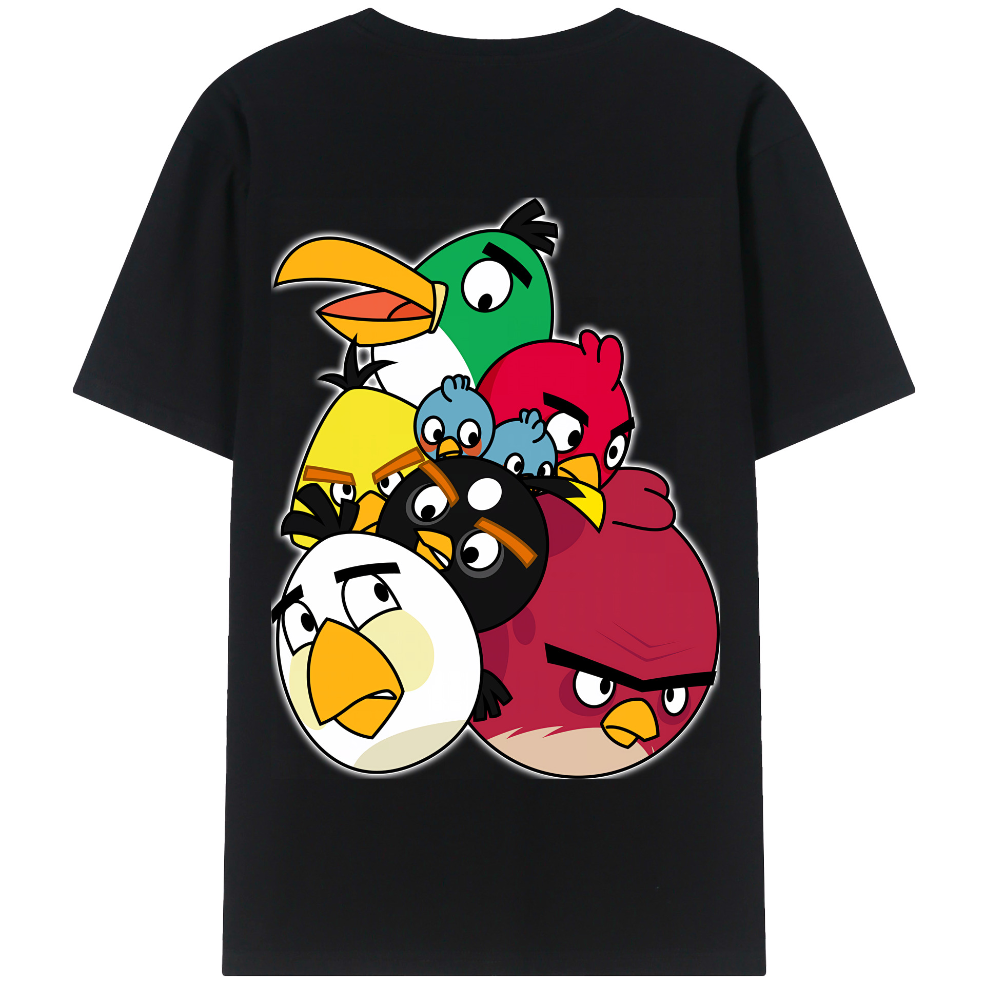（画像用） Angry Birds アングリーバード 綿100％半袖Tシャツ（背面プリント）