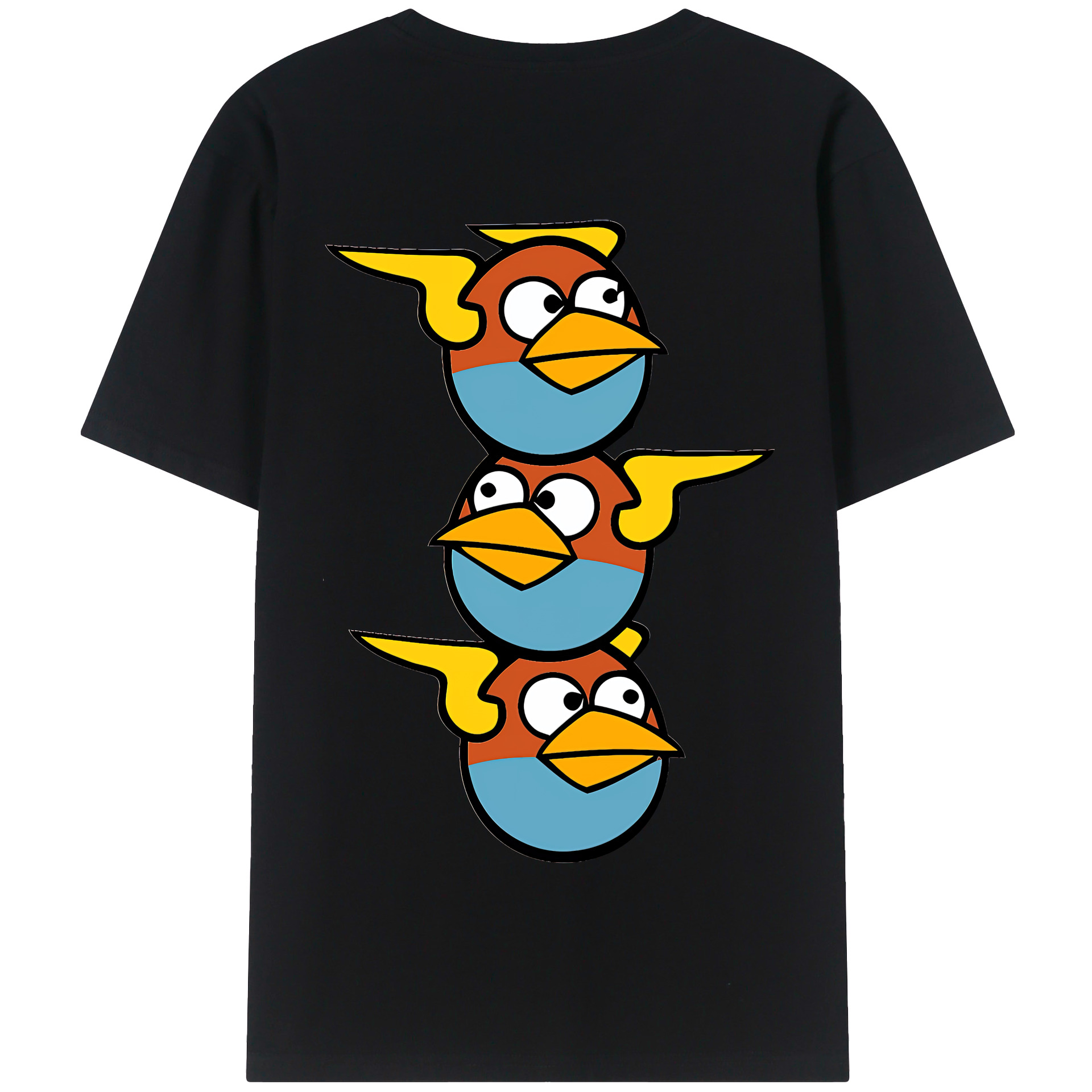 （画像用） Angry Birds アングリーバード 綿100％半袖Tシャツ（背面プリント）