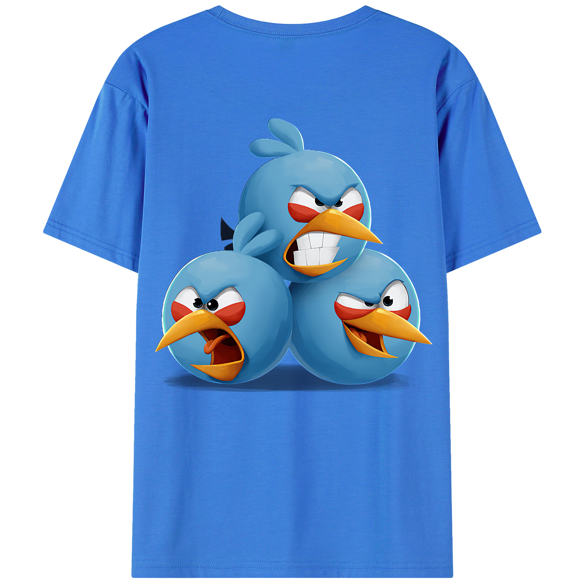 （画像用） Angry Birds アングリーバード 綿100％半袖Tシャツ（背面プリント）