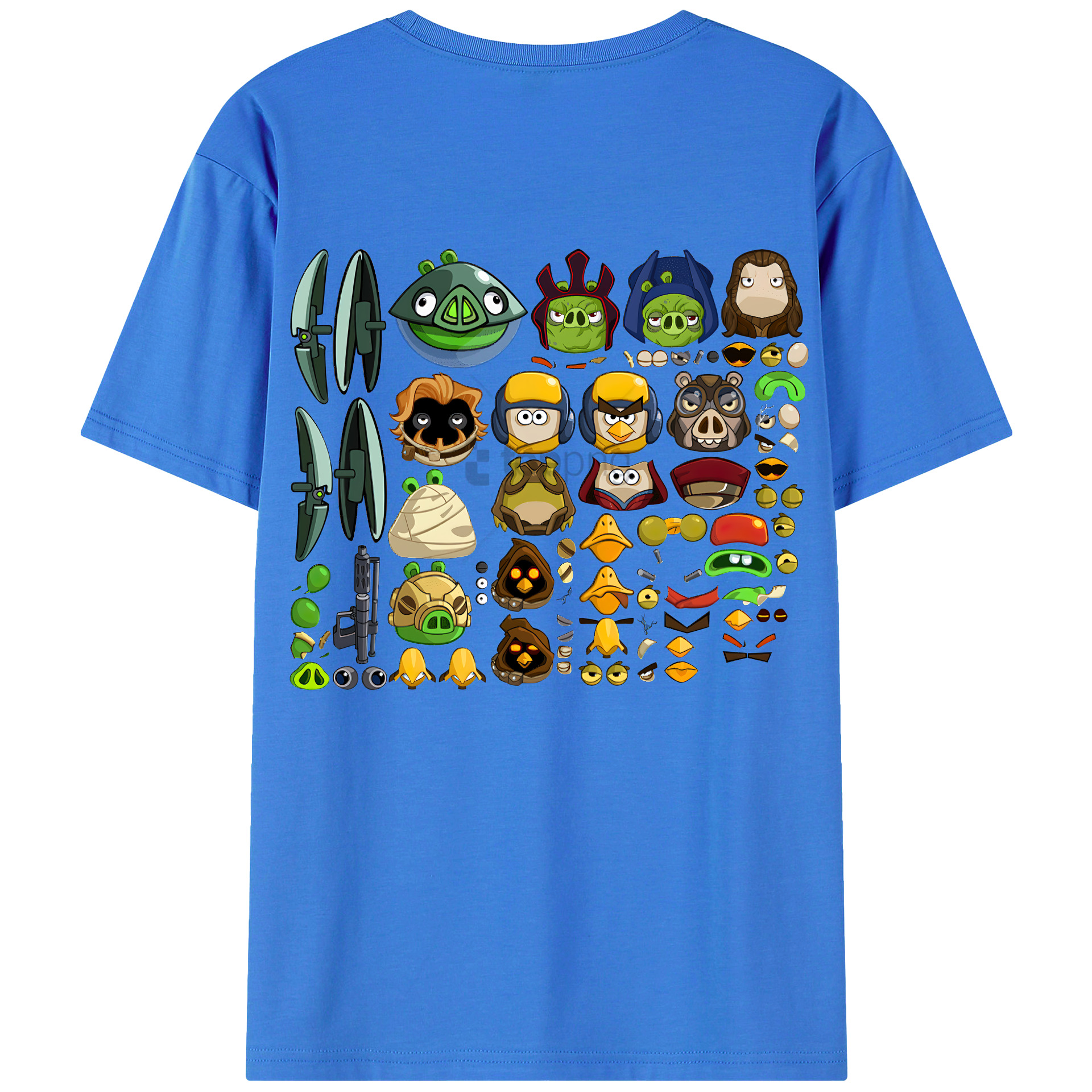（画像用） Angry Birds アングリーバード 綿100％半袖Tシャツ（背面プリント）