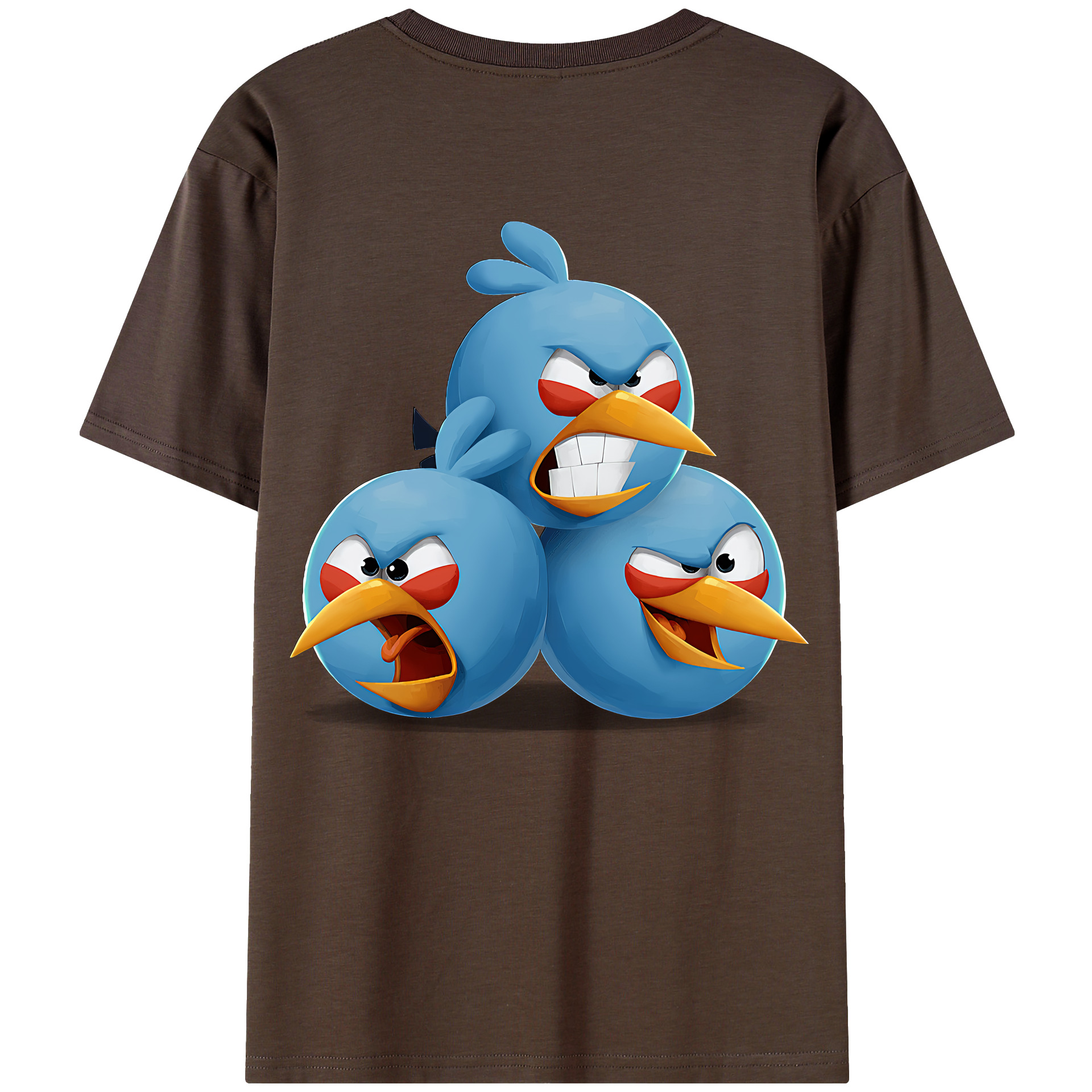 （画像用） Angry Birds アングリーバード 綿100％半袖Tシャツ（背面プリント）