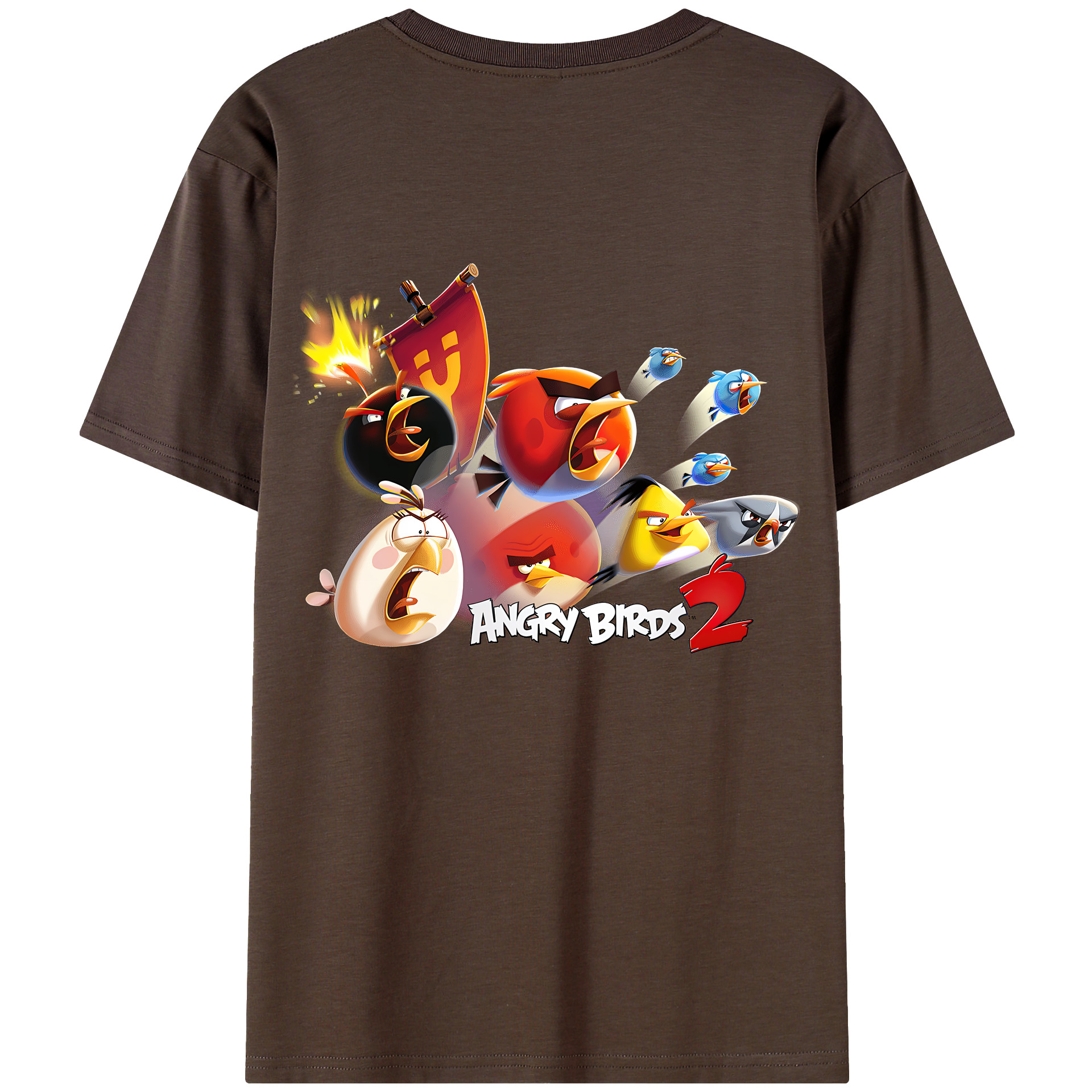 （画像用） Angry Birds アングリーバード 綿100％半袖Tシャツ（背面プリント）