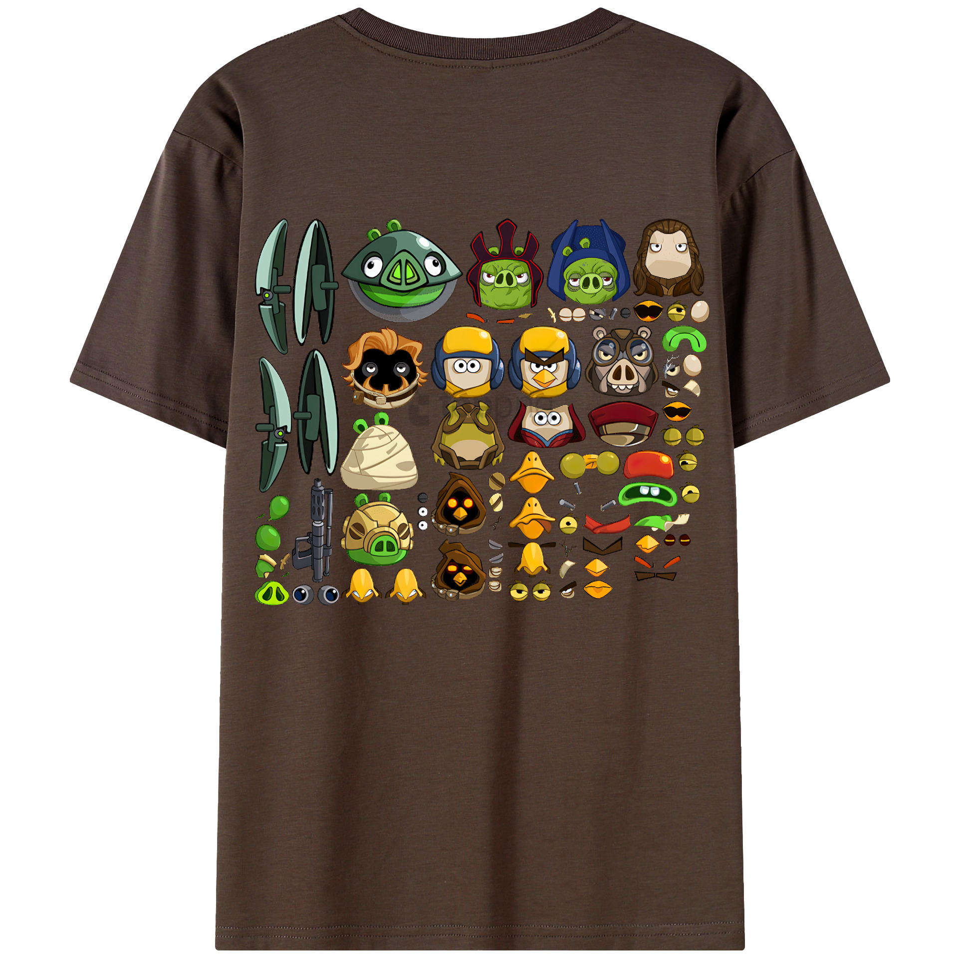 （画像用） Angry Birds アングリーバード 綿100％半袖Tシャツ（背面プリント）
