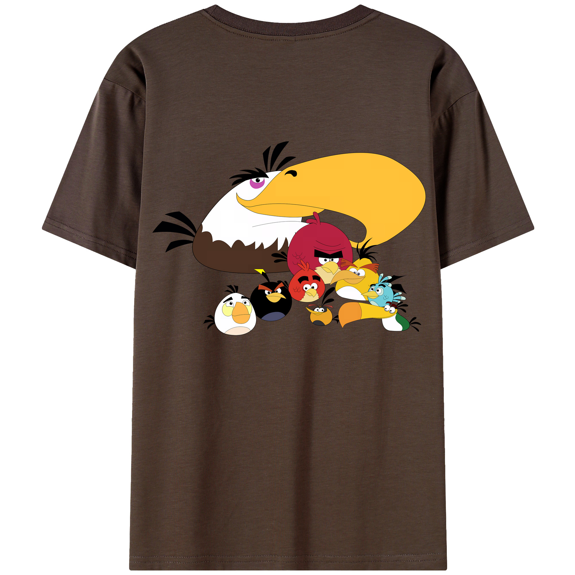 （画像用） Angry Birds アングリーバード 綿100％半袖Tシャツ（背面プリント）