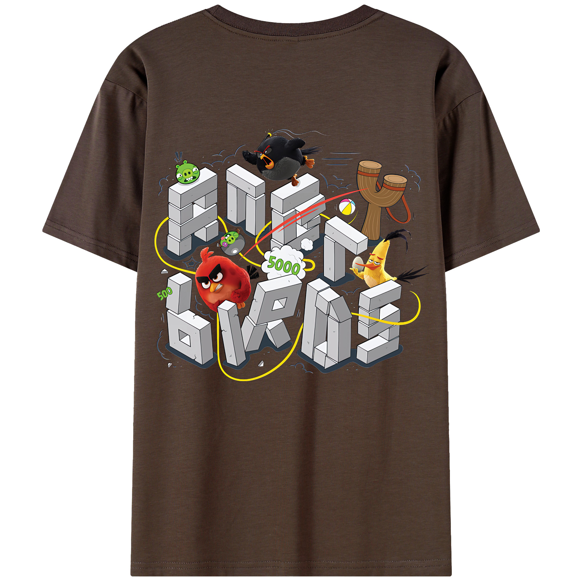 （画像用） Angry Birds アングリーバード 綿100％半袖Tシャツ（背面プリント）