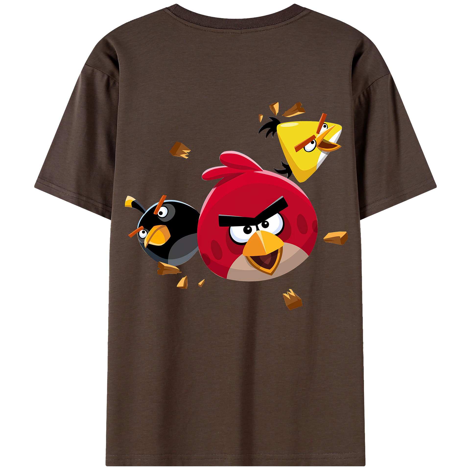 （画像用） Angry Birds アングリーバード 綿100％半袖Tシャツ（背面プリント）
