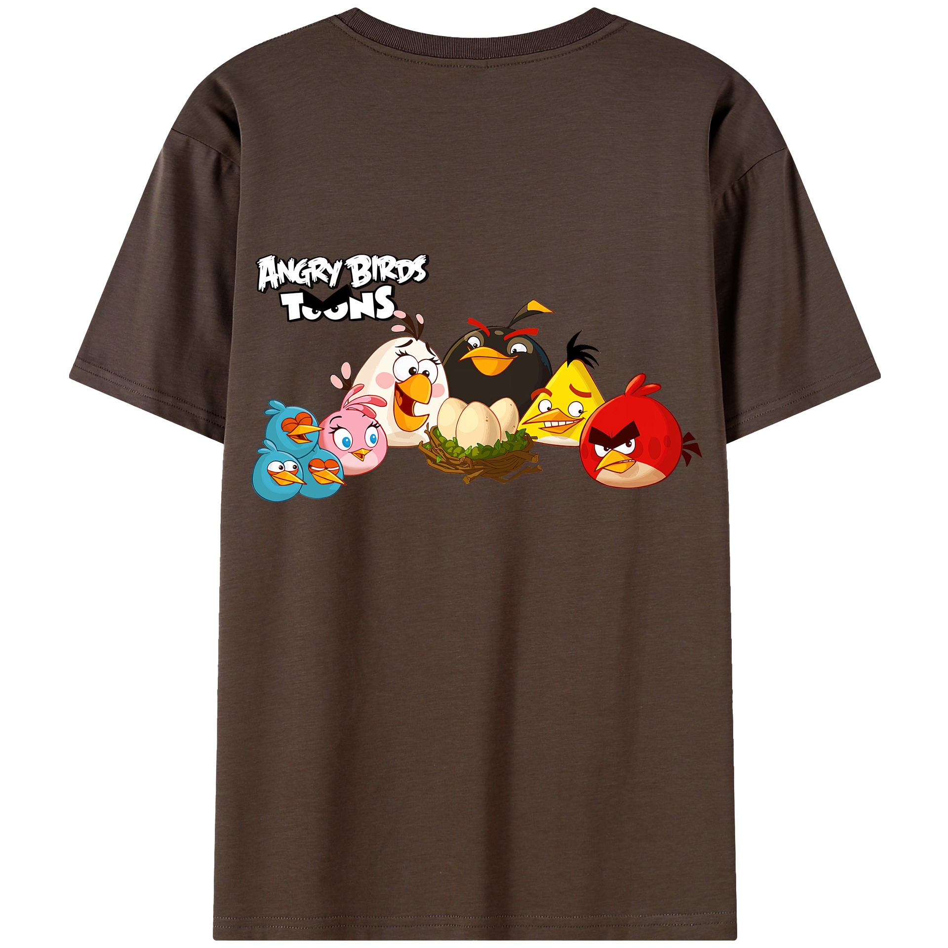 （画像用） Angry Birds アングリーバード 綿100％半袖Tシャツ（背面プリント）