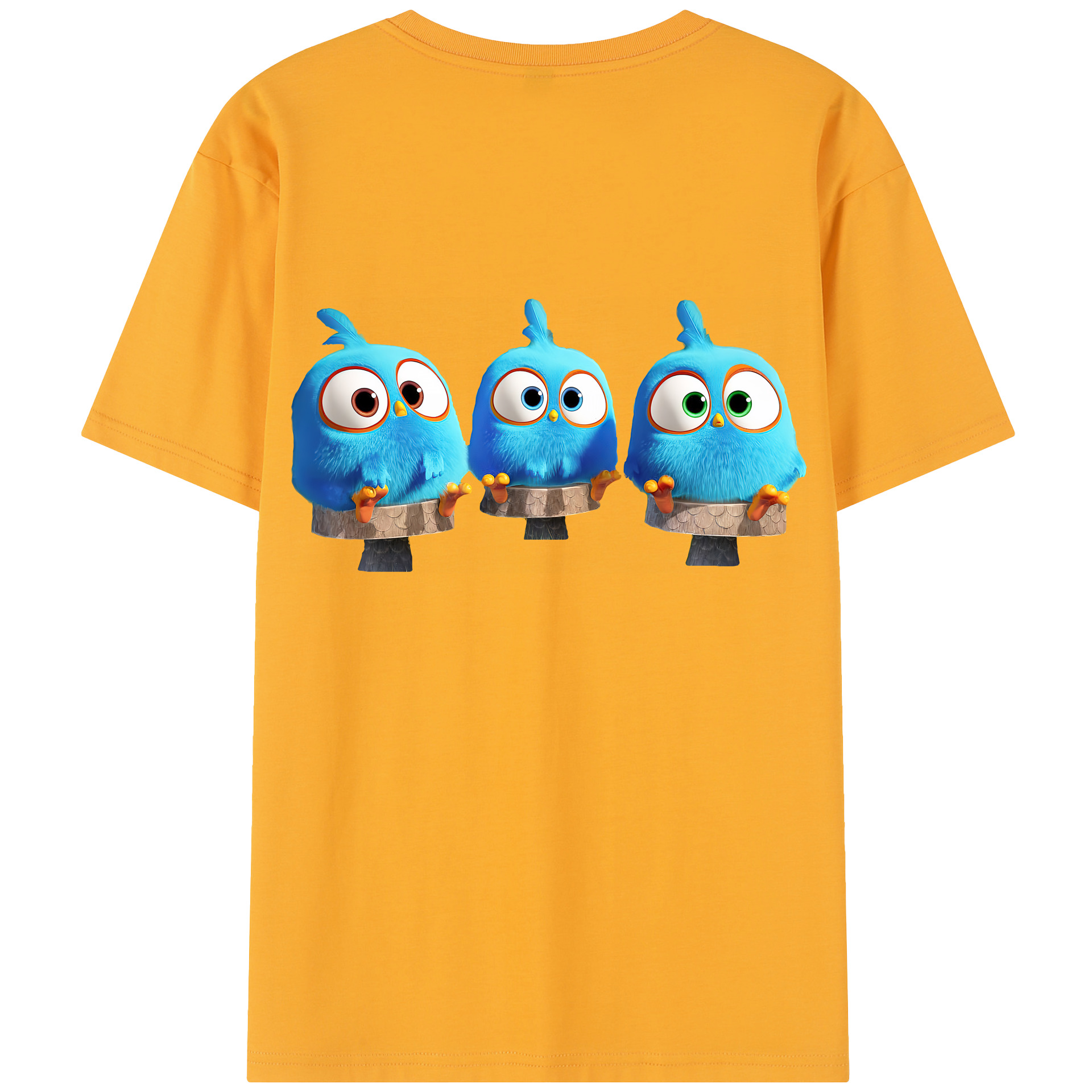 （画像用） Angry Birds アングリーバード 綿100％半袖Tシャツ（背面プリント）