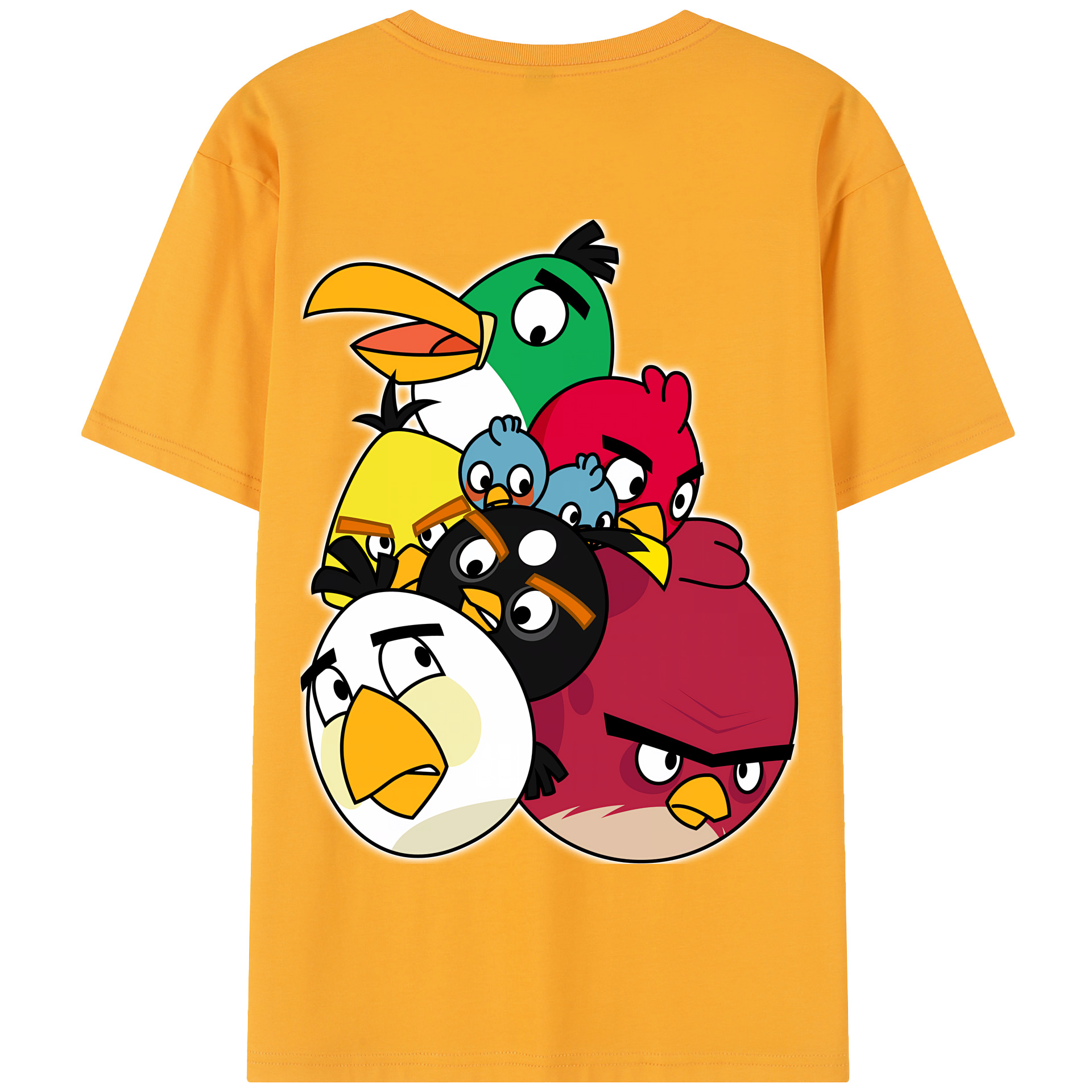 （画像用） Angry Birds アングリーバード 綿100％半袖Tシャツ（背面プリント）