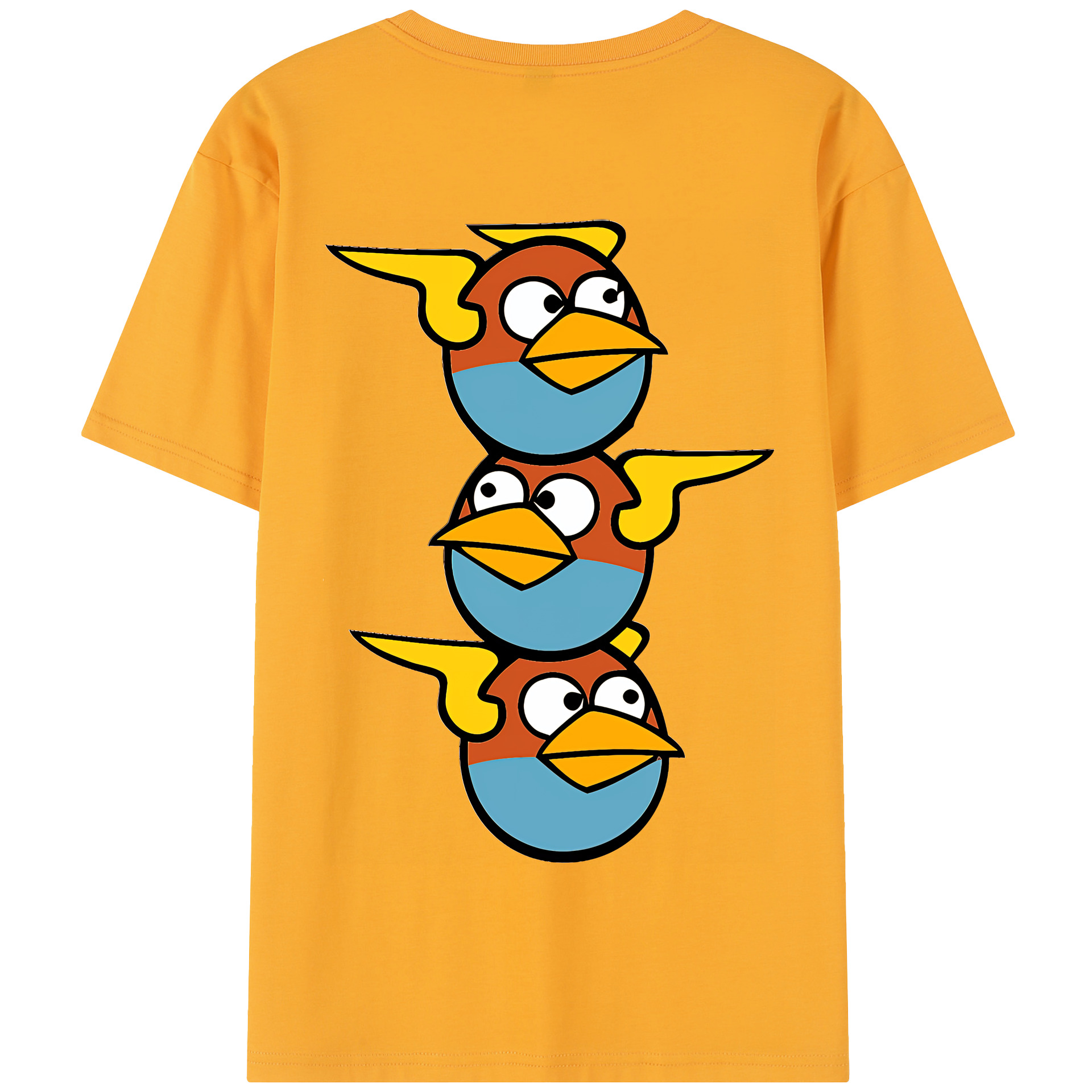 （画像用） Angry Birds アングリーバード 綿100％半袖Tシャツ（背面プリント）