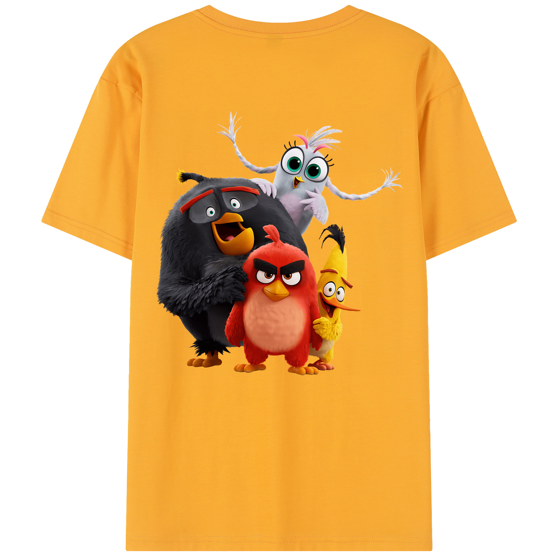 （画像用） Angry Birds アングリーバード 綿100％半袖Tシャツ（背面プリント）